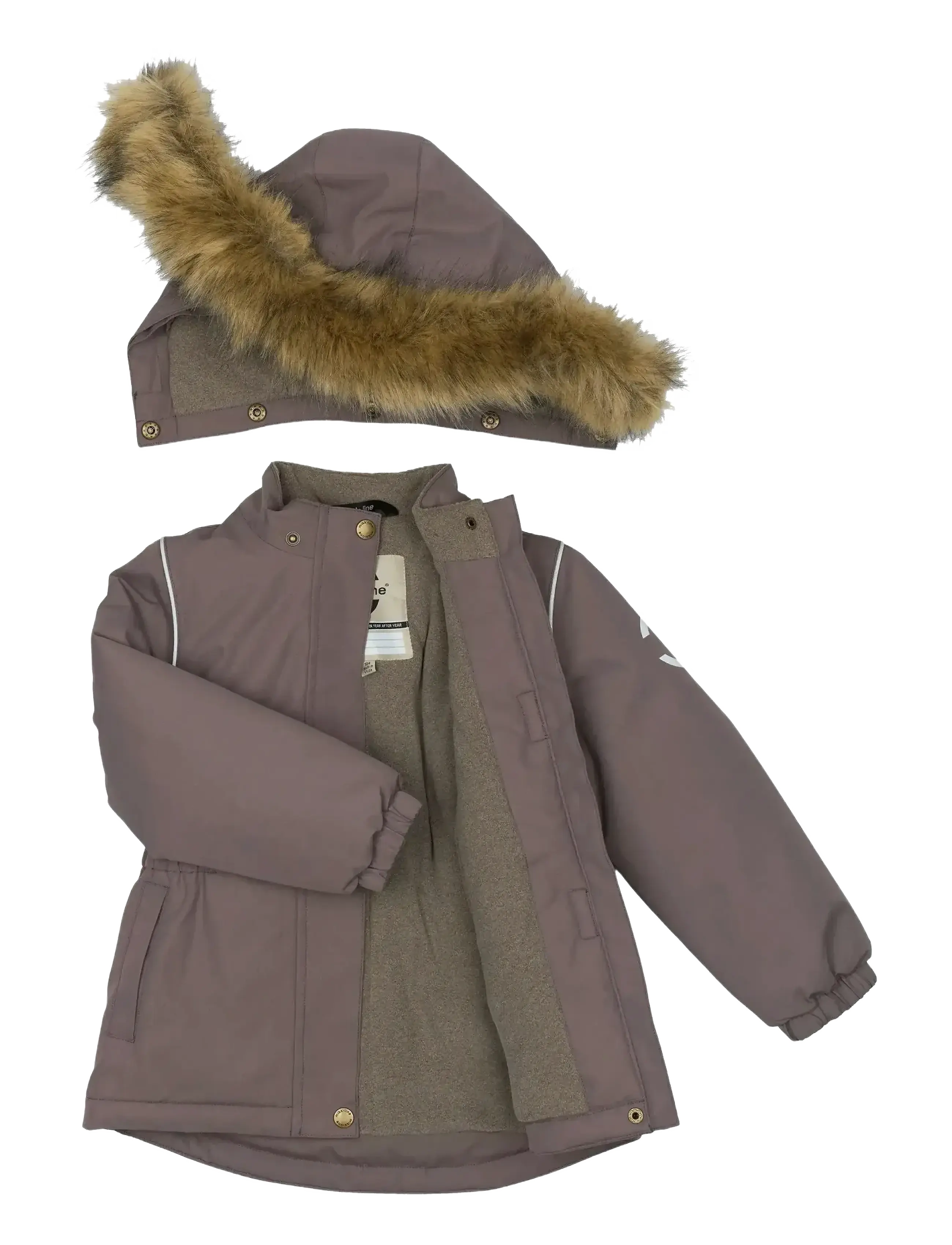mikk-line - Winter Jacket waist Solid w. Fake F - winterjacken - sparrow - 2
