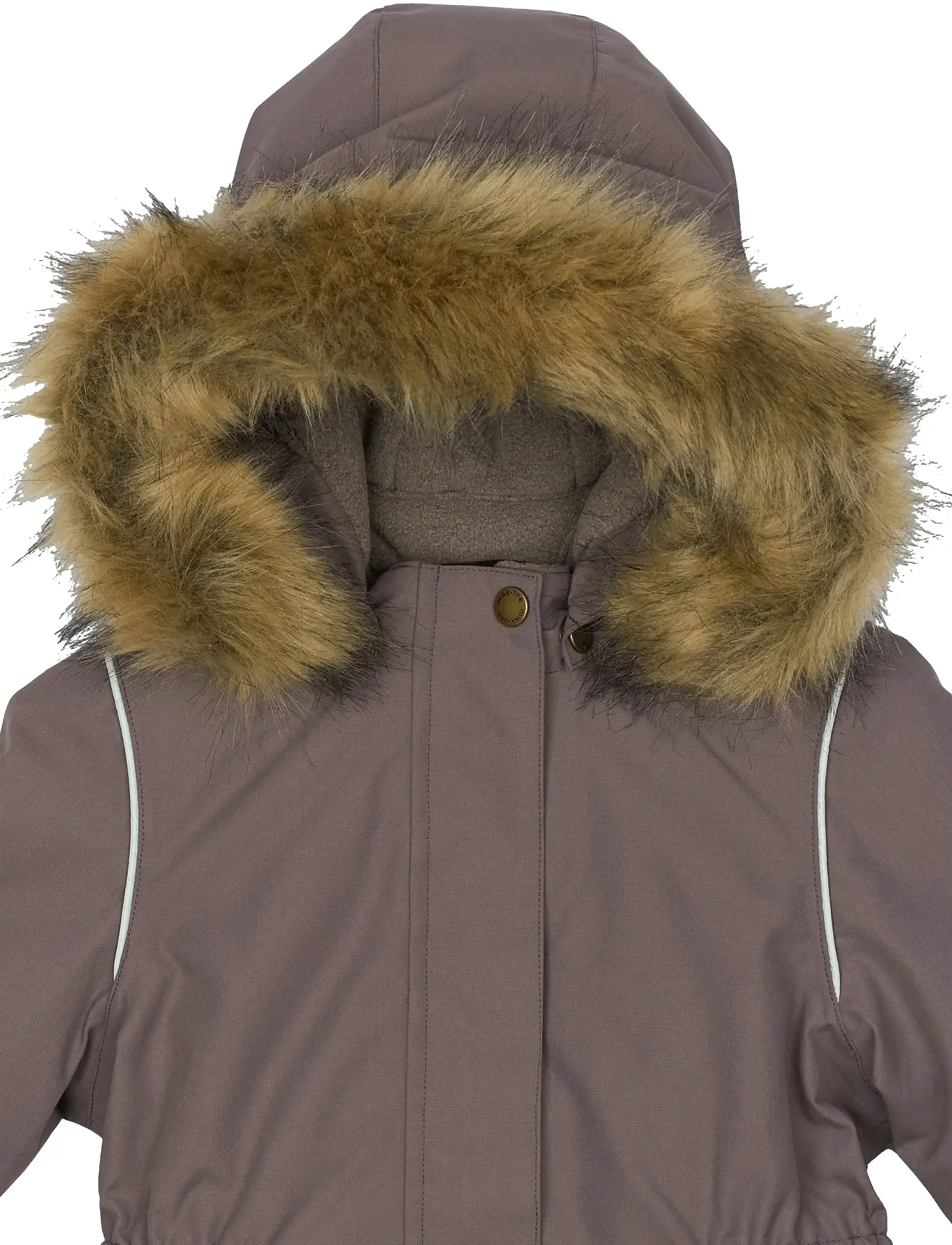 mikk-line - Winter Jacket waist Solid w. Fake F - winterjacken - sparrow - 3