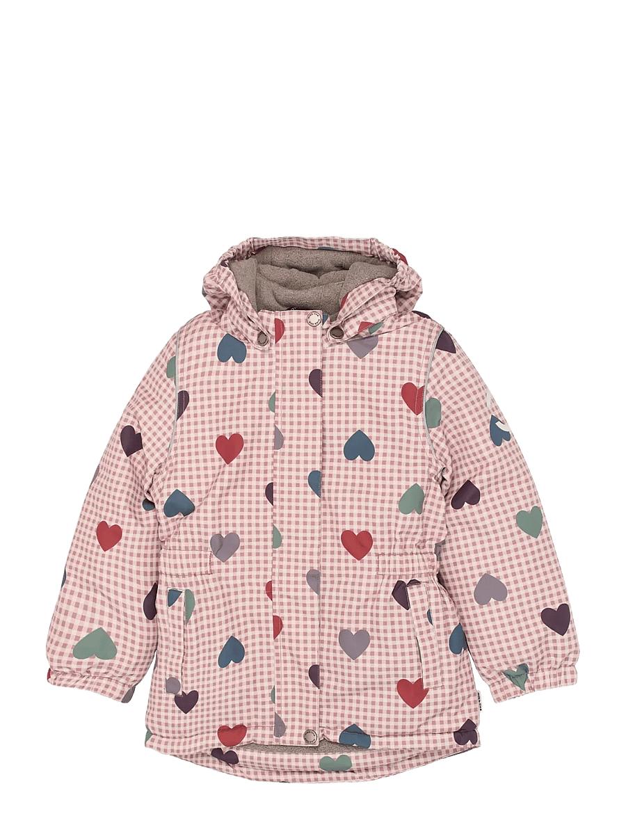 mikk-line - Winter Jacket waist AOP - skidjackor - heart aop - 0