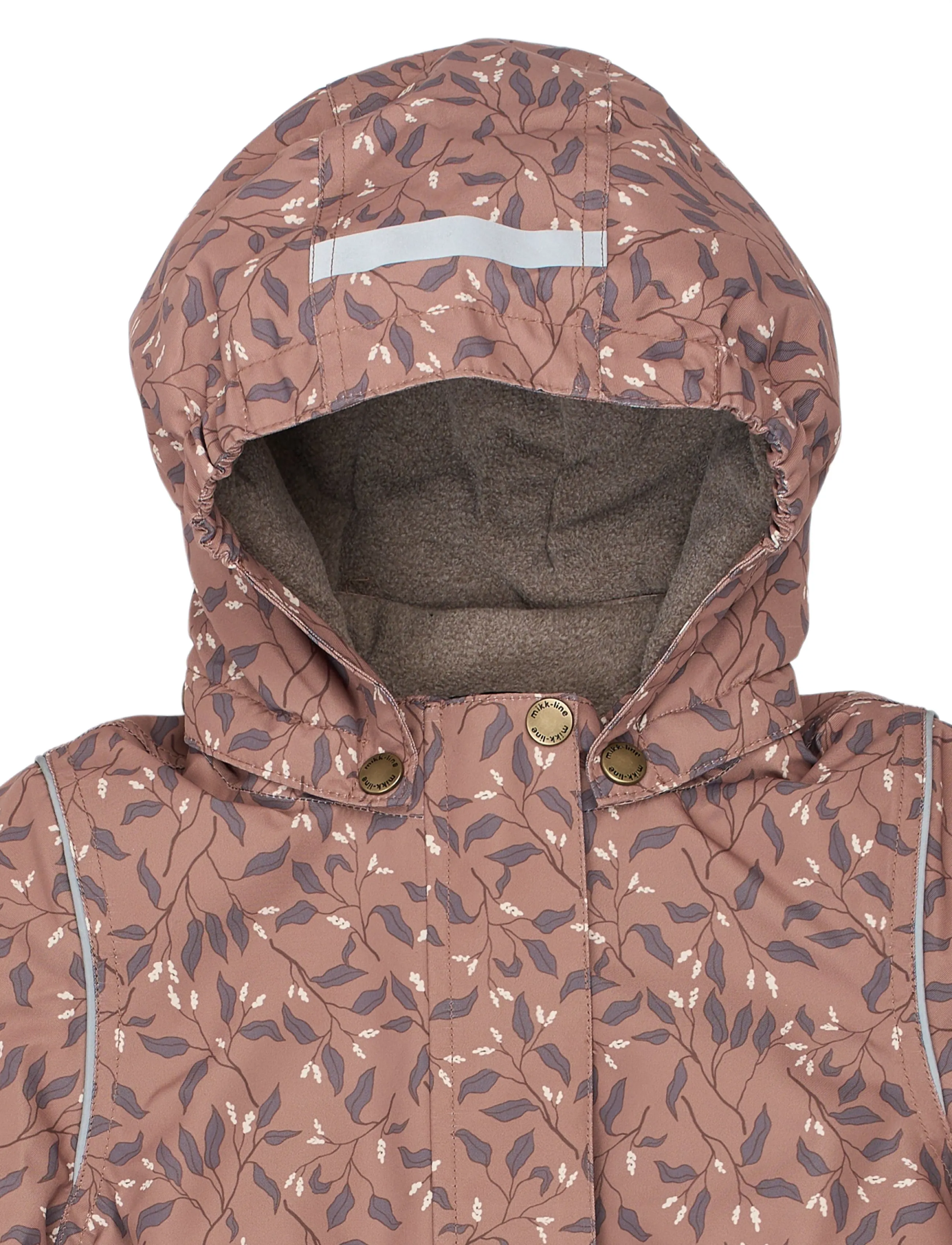 mikk-line - Winter Jacket waist AOP - skidjackor - leaf aop - 3