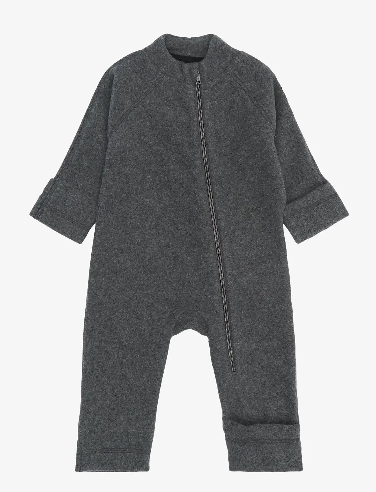 mikk-line - Cotton Fleece Baby Suit - fleece sæt - anthracite melange - 0