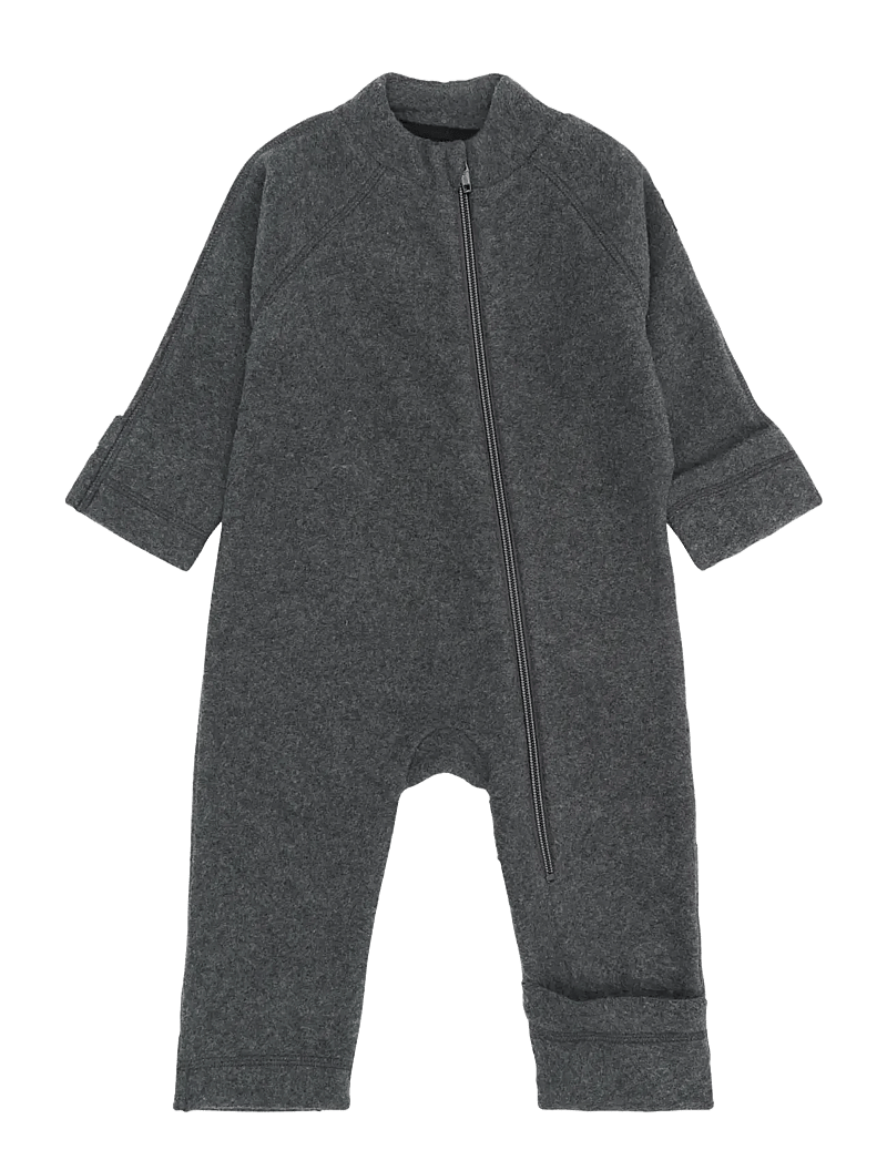 mikk-line - Cotton Fleece Baby Suit - fleece sæt - anthracite melange - 0