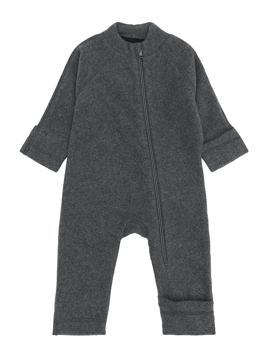 mikk-line - Cotton Fleece Baby Suit - fliisist komplektid - anthracite melange - 0