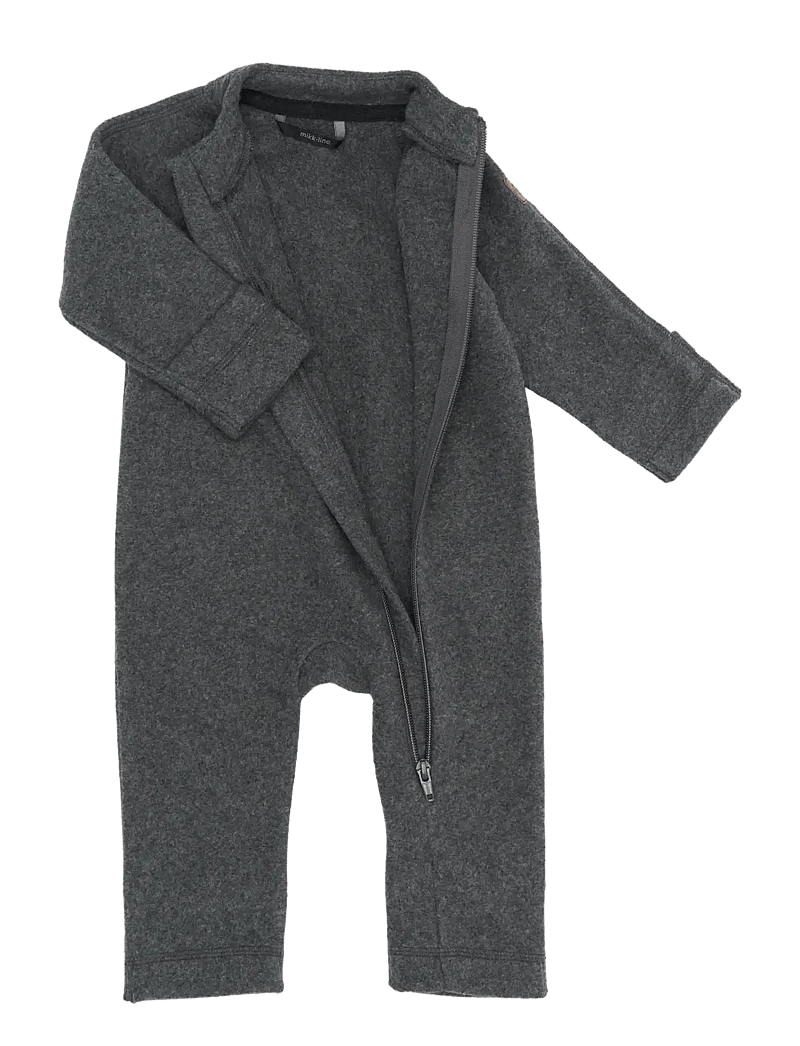 mikk-line - Cotton Fleece Baby Suit - fleece sæt - anthracite melange - 2