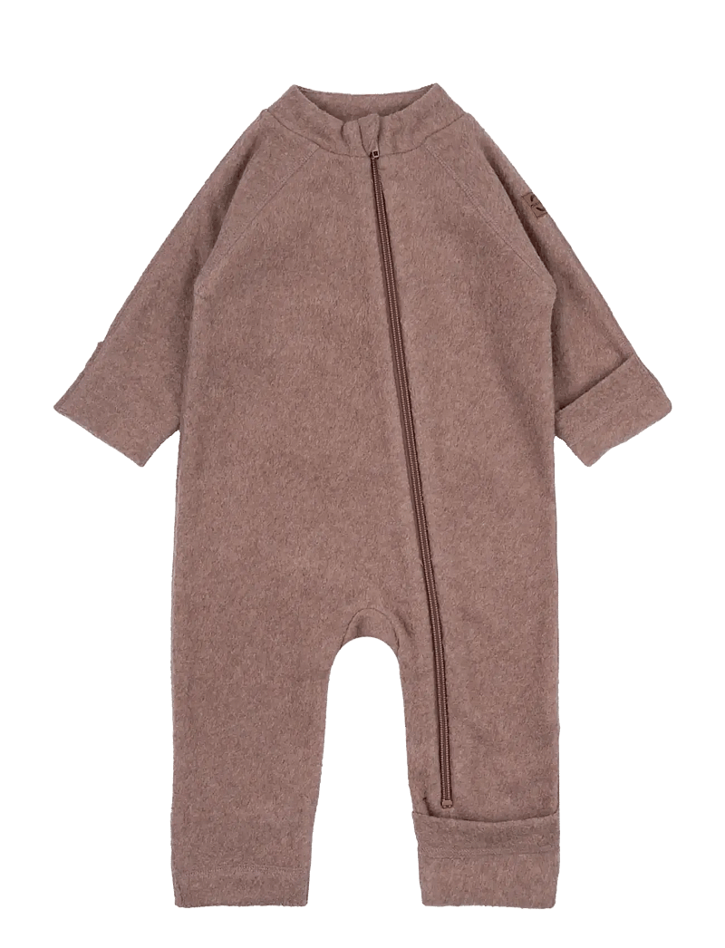 mikk-line - Cotton Fleece Baby Suit - fleece sæt - burlwood melange - 0