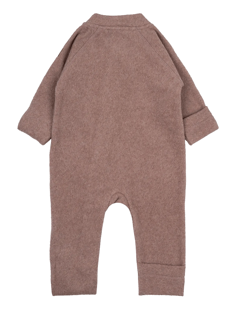 mikk-line - Cotton Fleece Baby Suit - fleece sæt - burlwood melange - 1