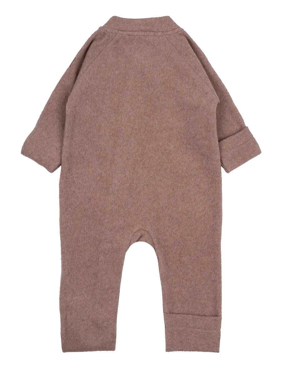 mikk-line - Cotton Fleece Baby Suit - fleece sæt - burlwood melange - 1