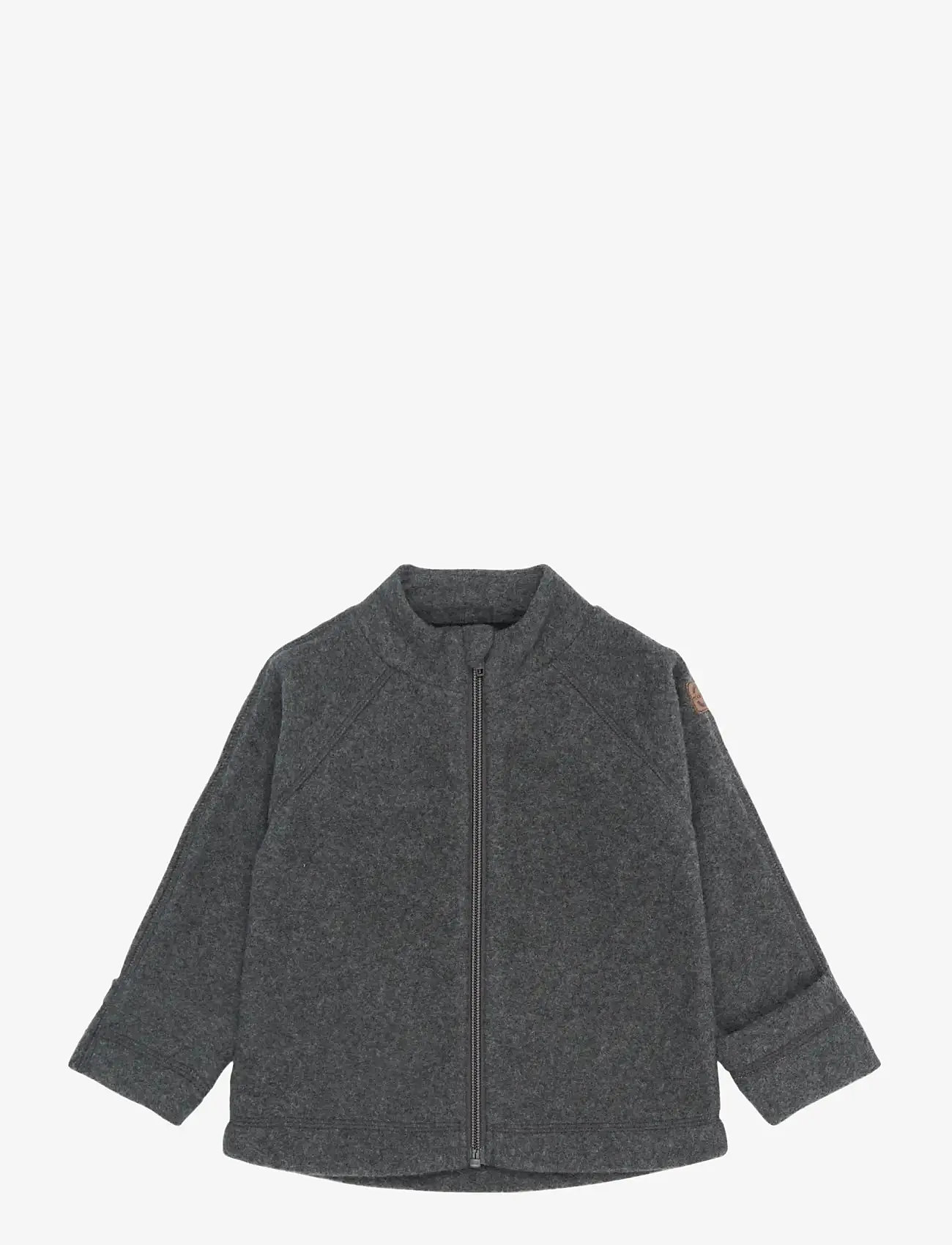 mikk-line - Cotton Fleece Baby Jacket - fleecejackor - anthracite melange - 0
