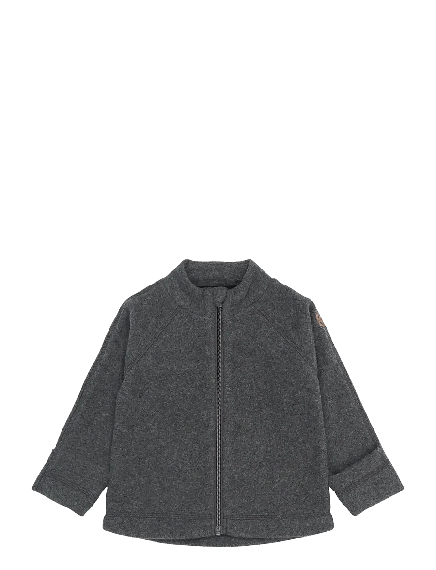mikk-line - Cotton Fleece Baby Jacket - fleecejackor - anthracite melange - 0
