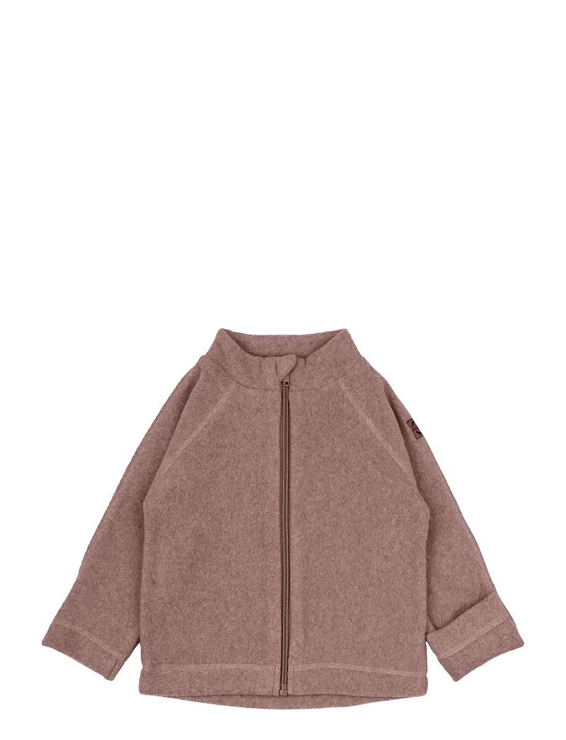 mikk-line - Cotton Fleece Baby Jacket - fleecejakker - burlwood melange - 0