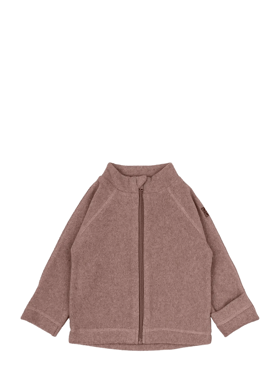 mikk-line - Cotton Fleece Baby Jacket - fleecejackor - burlwood melange - 0