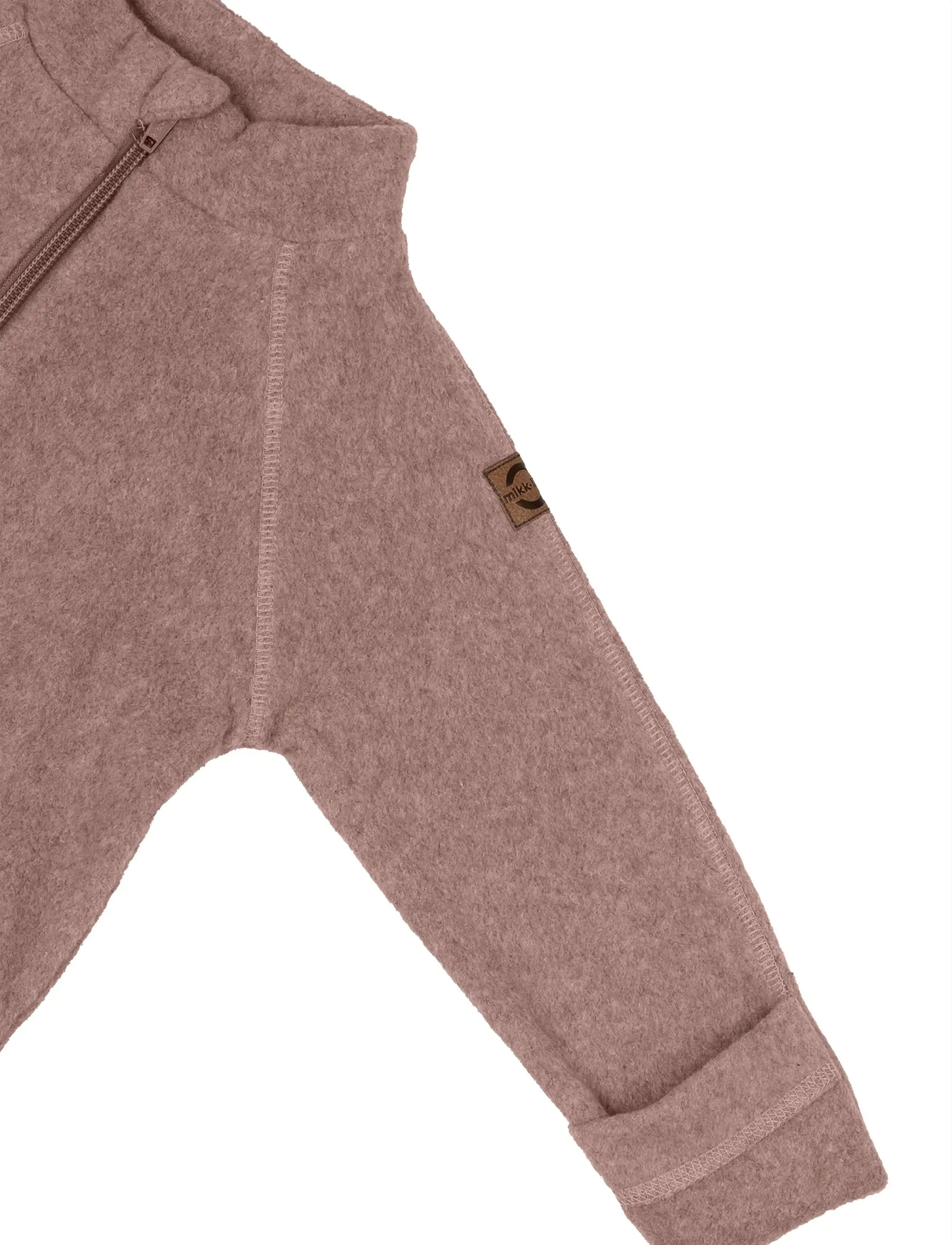 mikk-line - Cotton Fleece Baby Jacket - fleece jackets - burlwood melange - 2