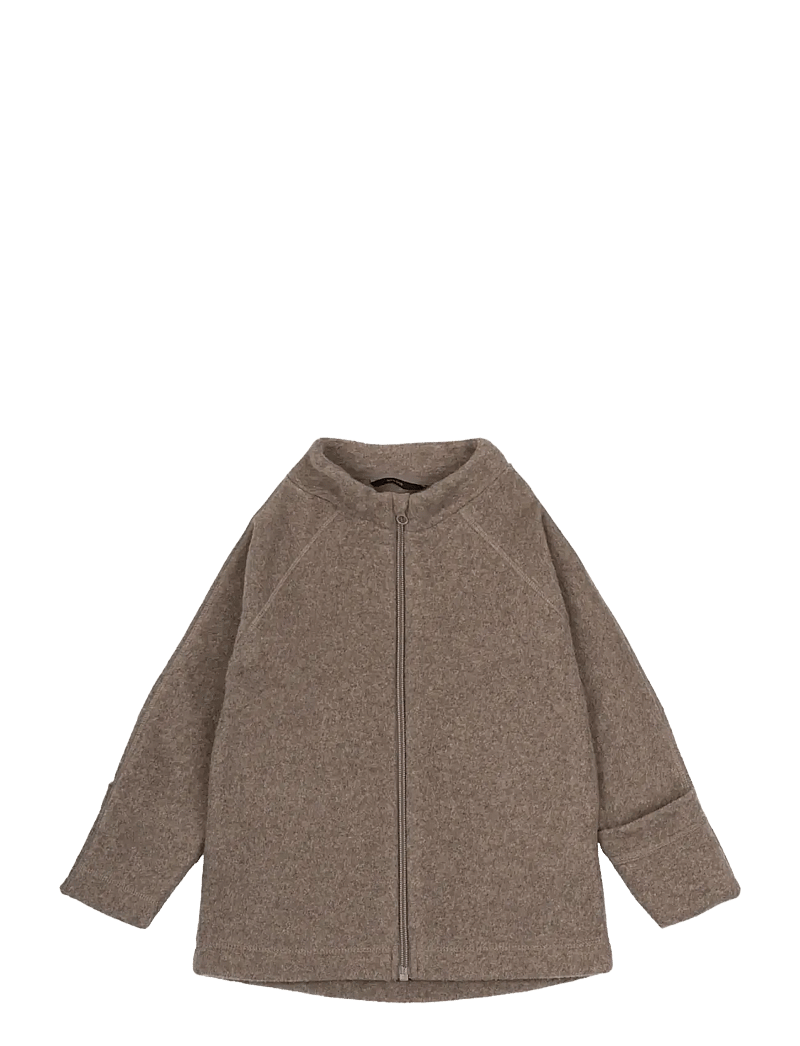 mikk-line - Cotton Fleece Baby Jacket - fleecejacken - melange denver - 0