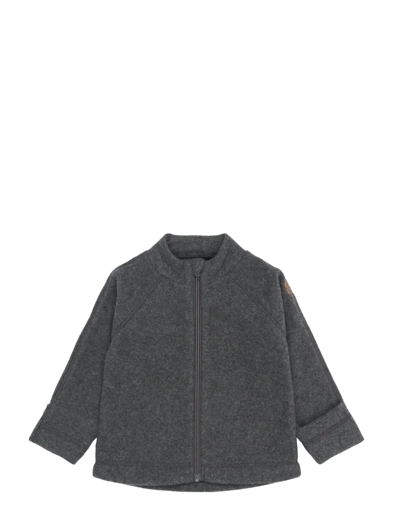 mikk-line Cotton Fleece Jacket, Børn, Fleecejakke, Grå, Str: 128