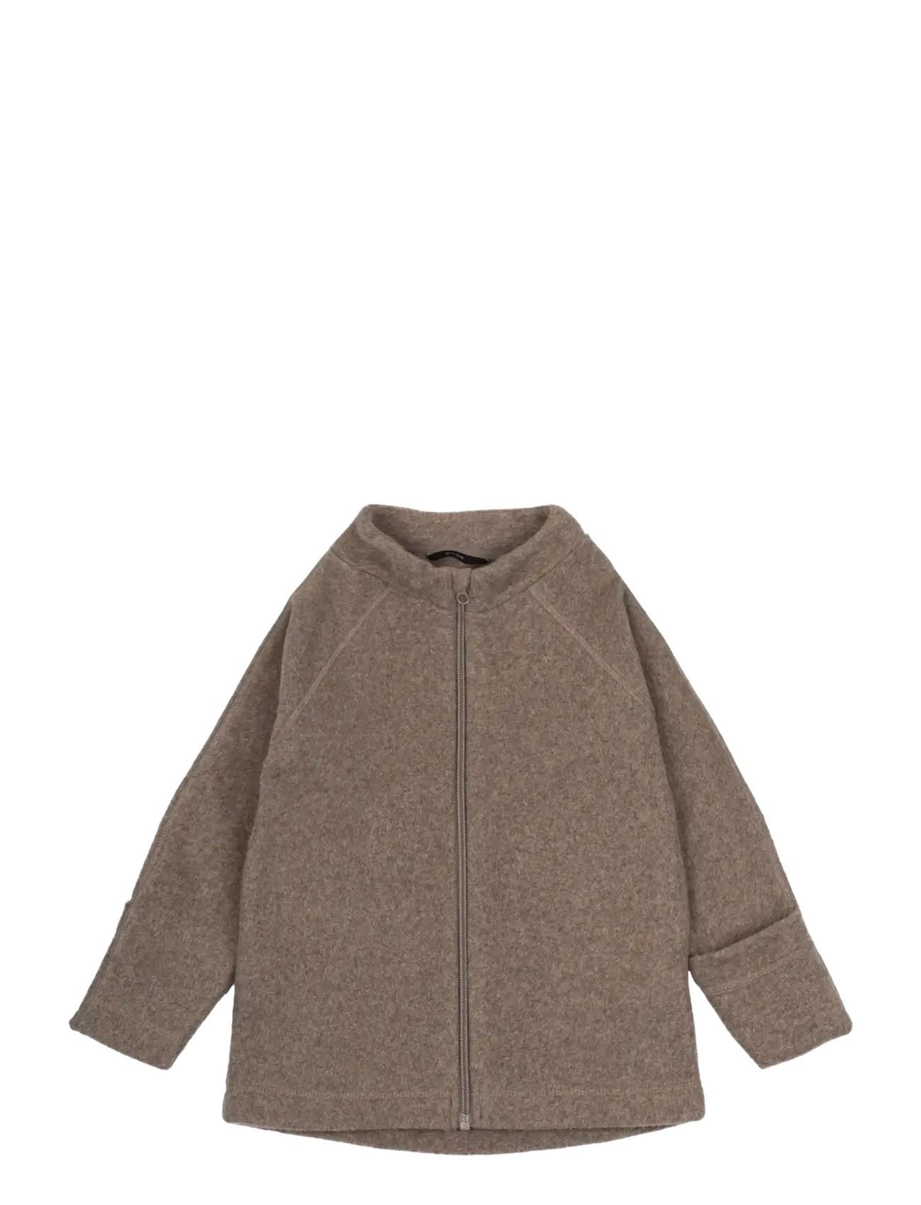 mikk-line Cotton Fleece Jacket, 128, Brown, Yderbeklædning Af Fleece > Fleecejakker, Børn