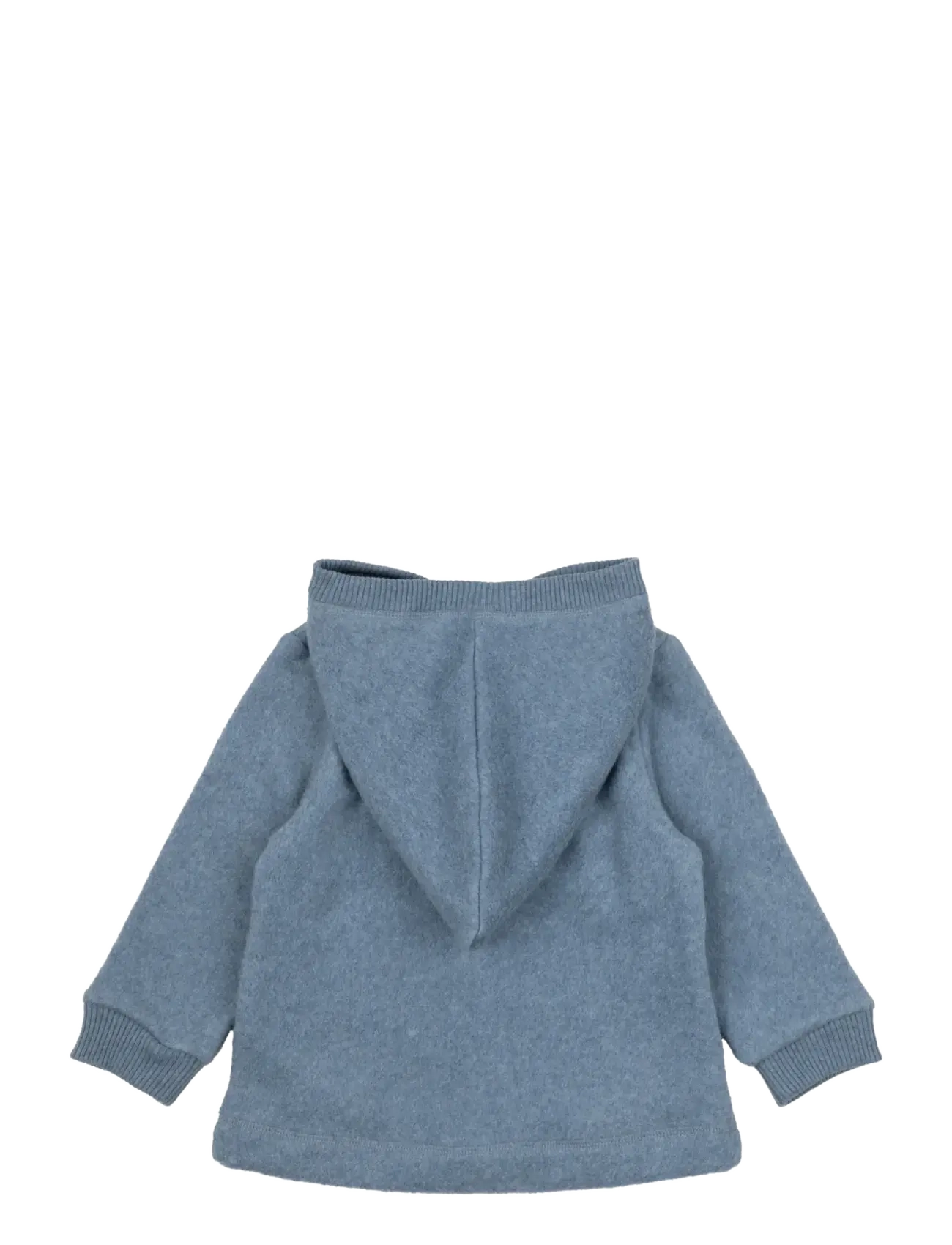 mikk-line - Cotton Fleece Cardigan w Hood - fleecejakker - faded denim melange - 1