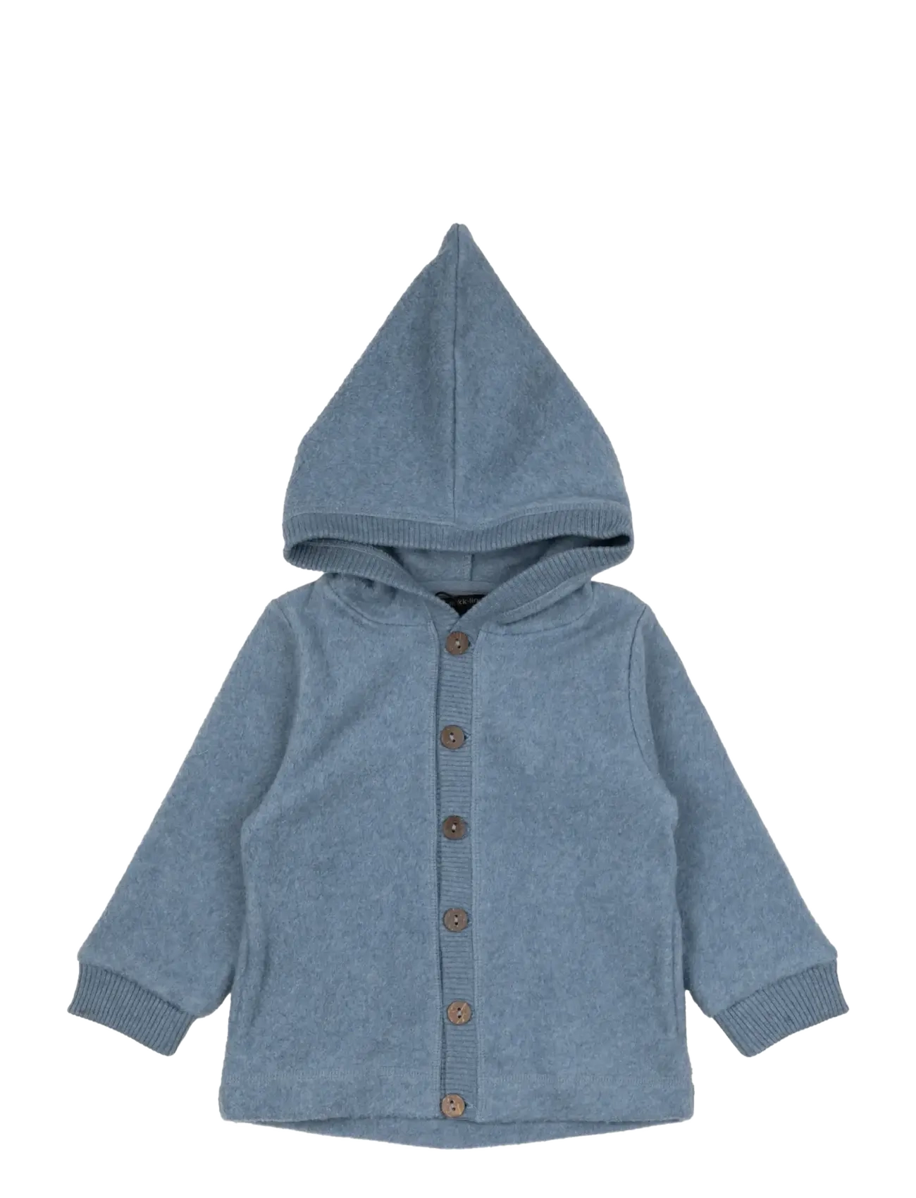 mikk-line - Cotton Fleece Cardigan w Hood - fleecejakker - faded denim melange - 2