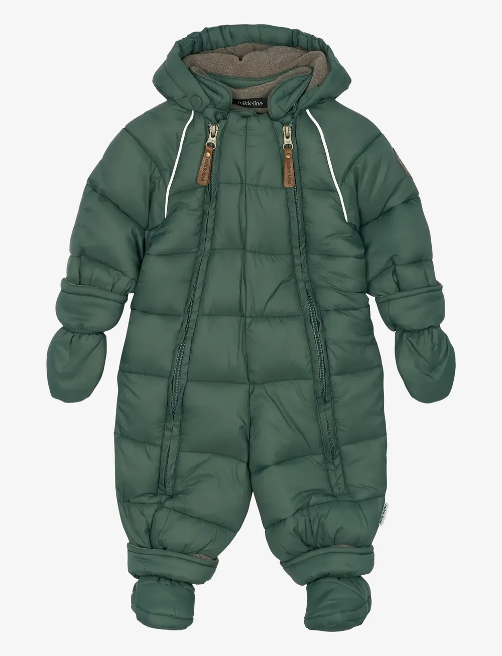mikk-line - Puff Baby Suit w Acc Rec. - vinteroveraller - balsam green - 1