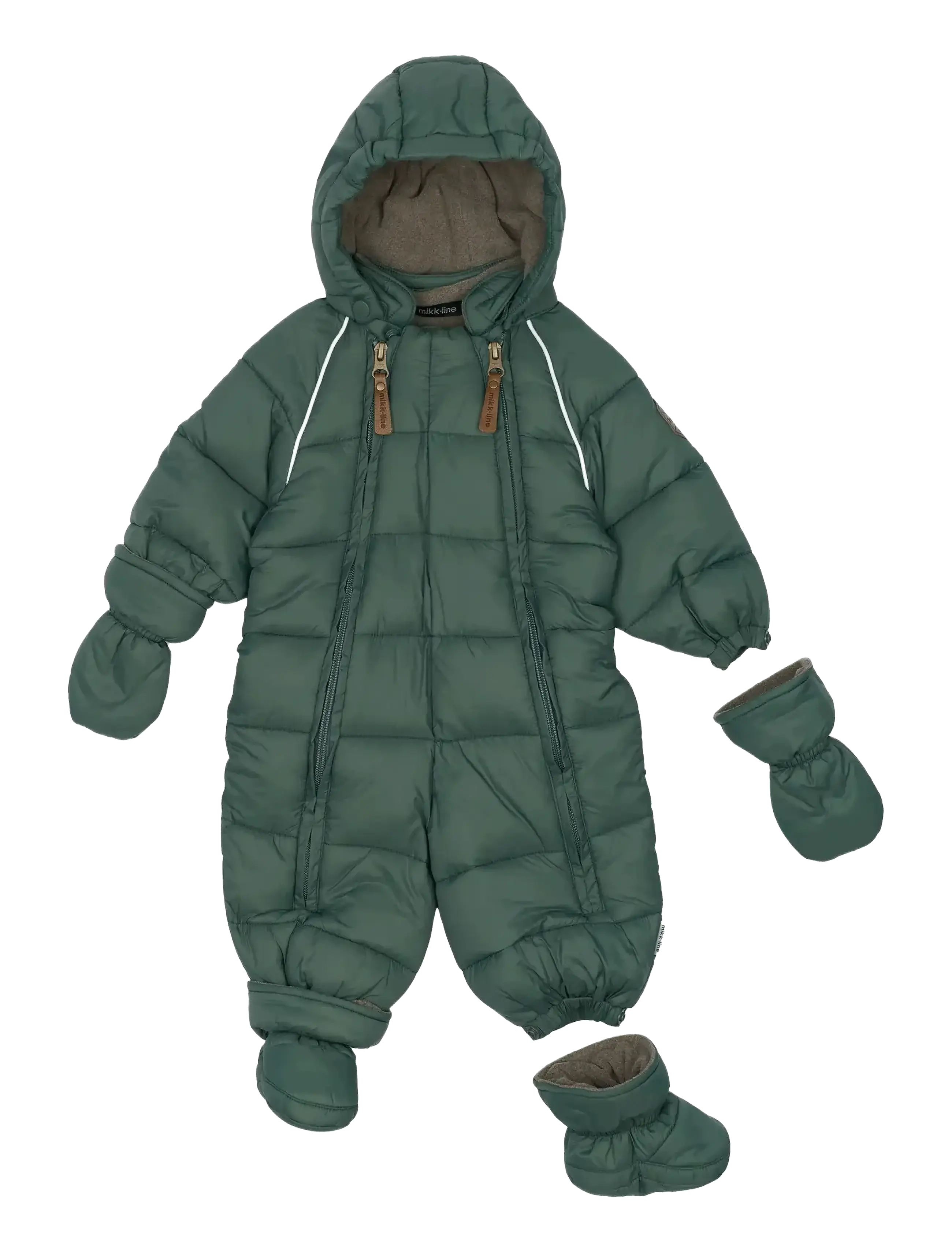 mikk-line - Puff Baby Suit w Acc Rec. - snowsuit - balsam green - 3