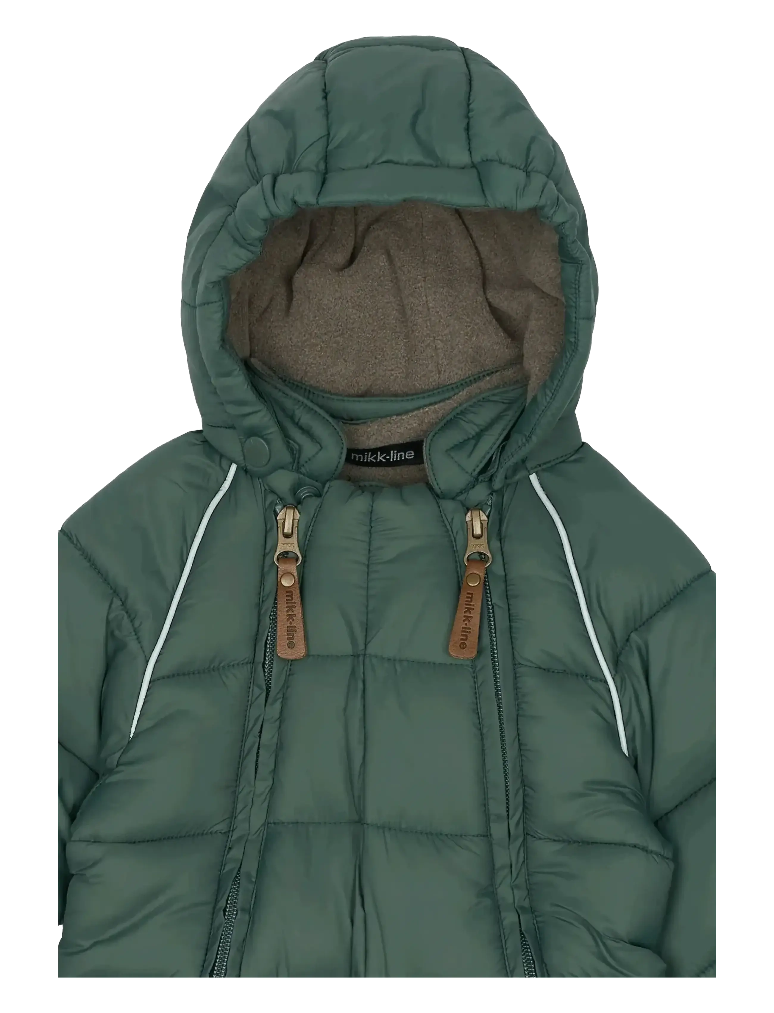 mikk-line - Puff Baby Suit w Acc Rec. - snowsuit - balsam green - 4