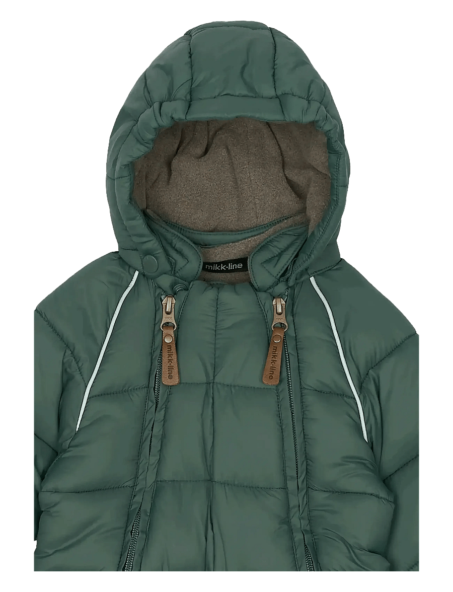 mikk-line - Puff Baby Suit w Acc Rec. - snowsuit - balsam green - 4