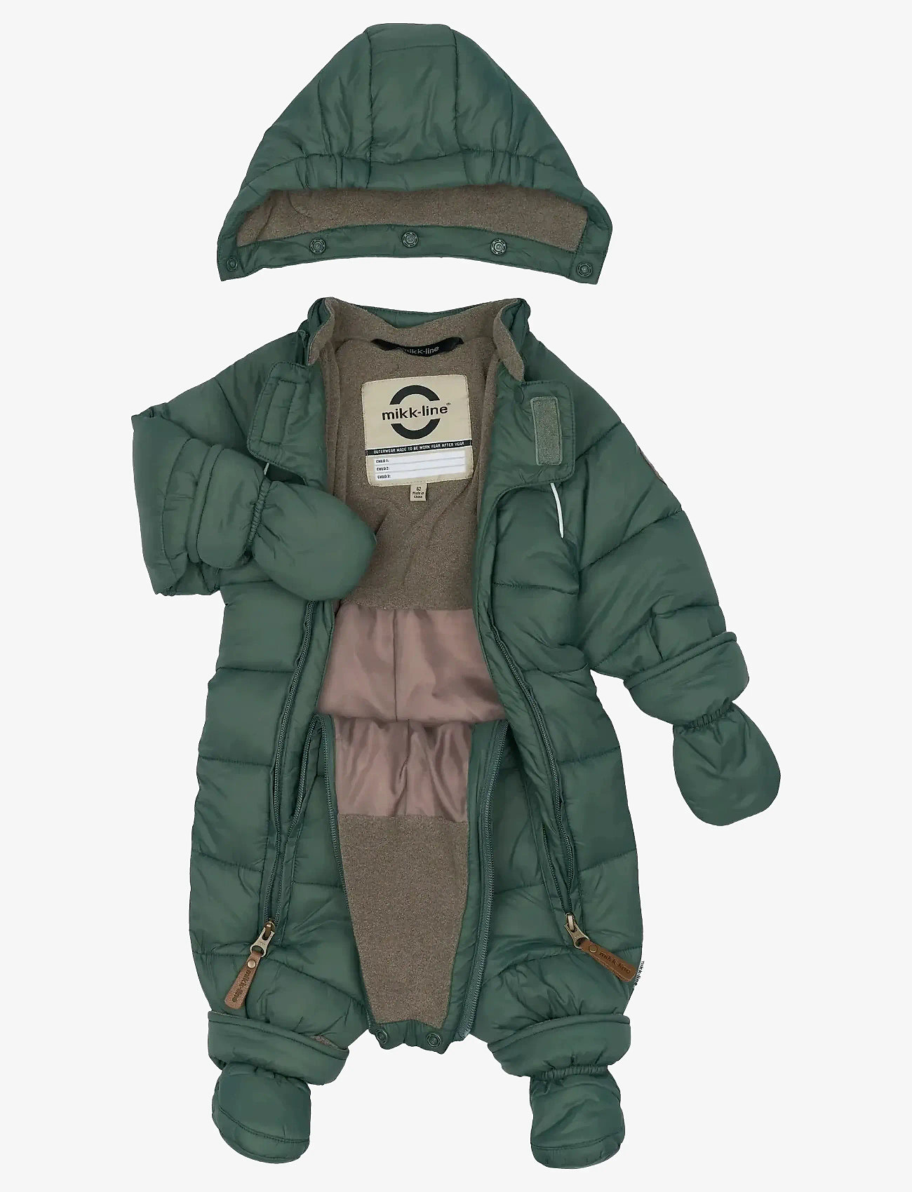 mikk-line - Puff Baby Suit w Acc Rec. - talvekombinesoon - balsam green - 5