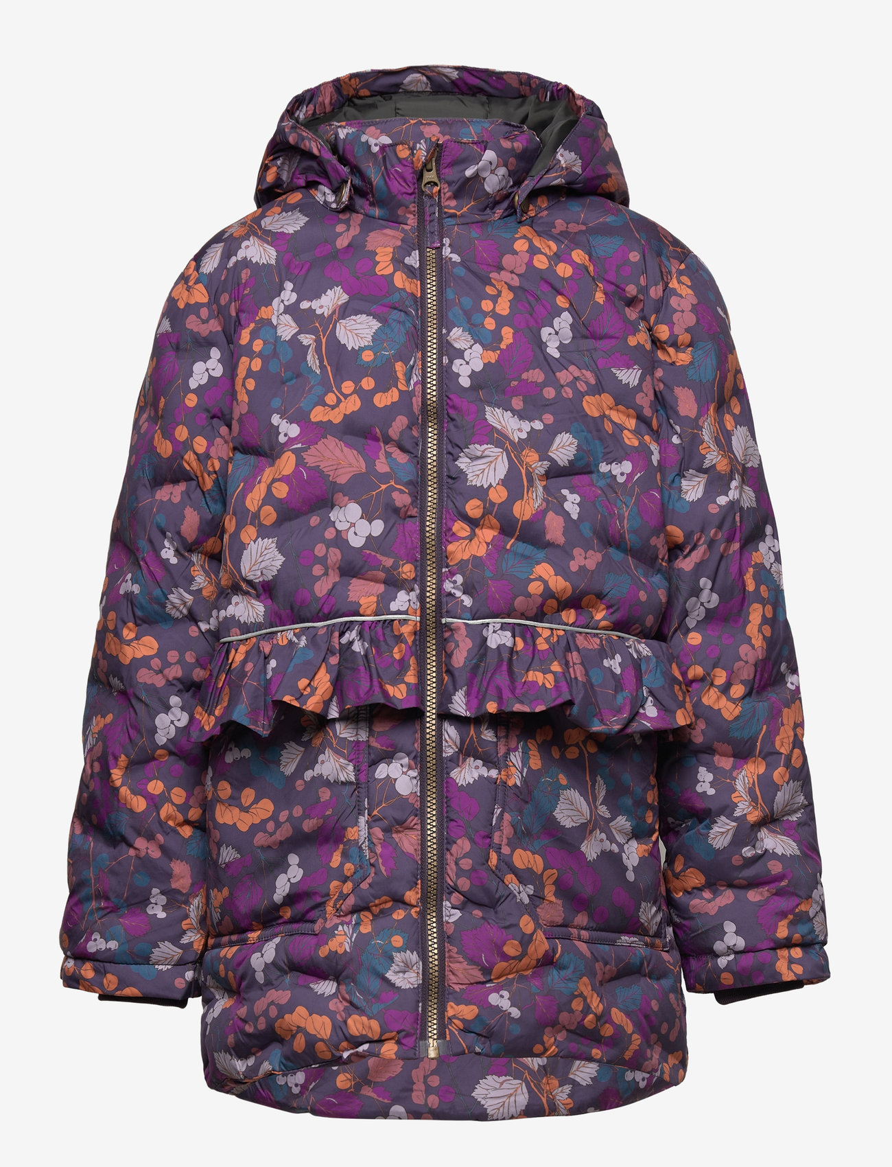 mikk-line - Long Puffer Jacket Aop Rec. - dunjakker & forede jakker - nightshade - 0