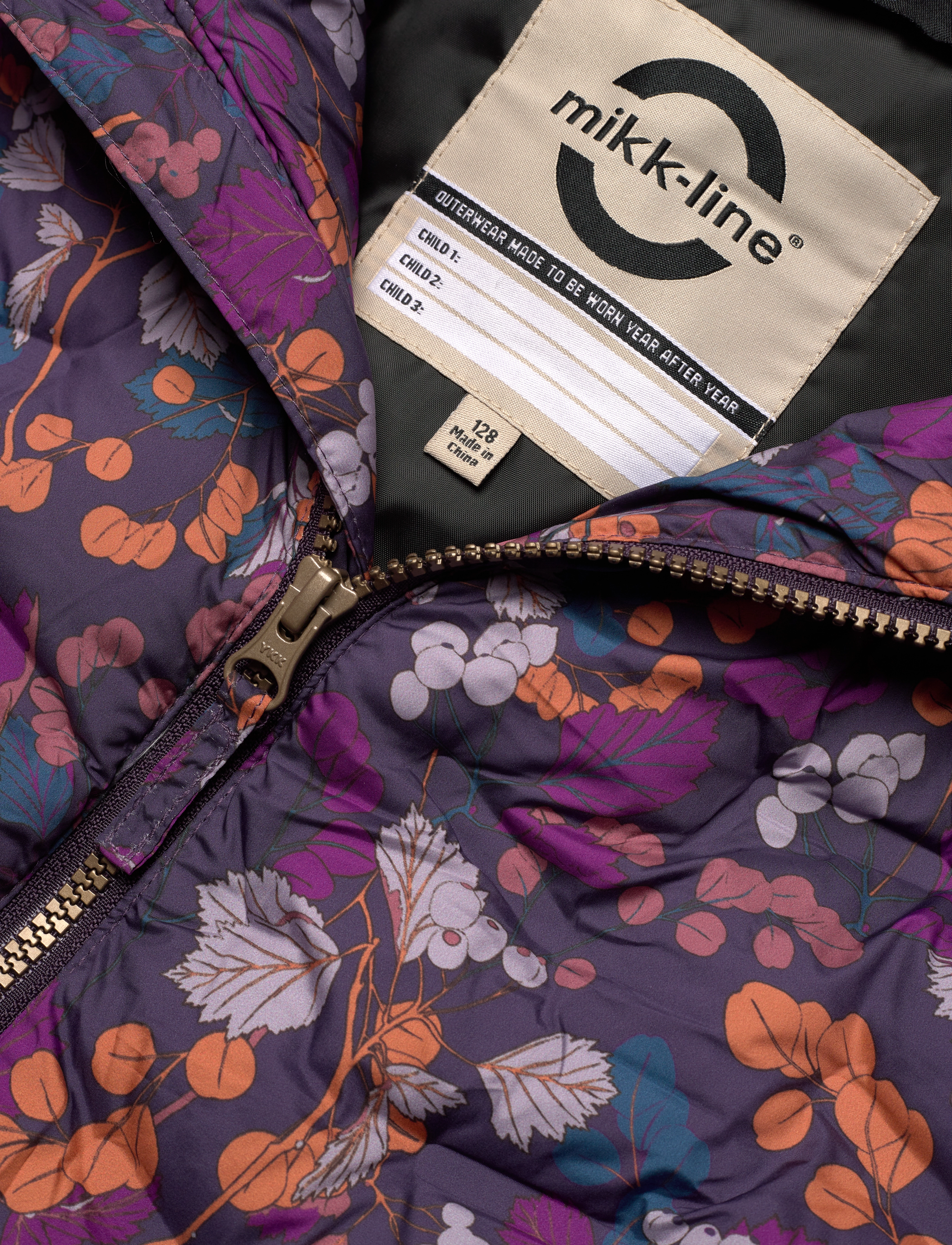 mikk-line - Long Puffer Jacket Aop Rec. - daunen-& steppjacken - nightshade - 3
