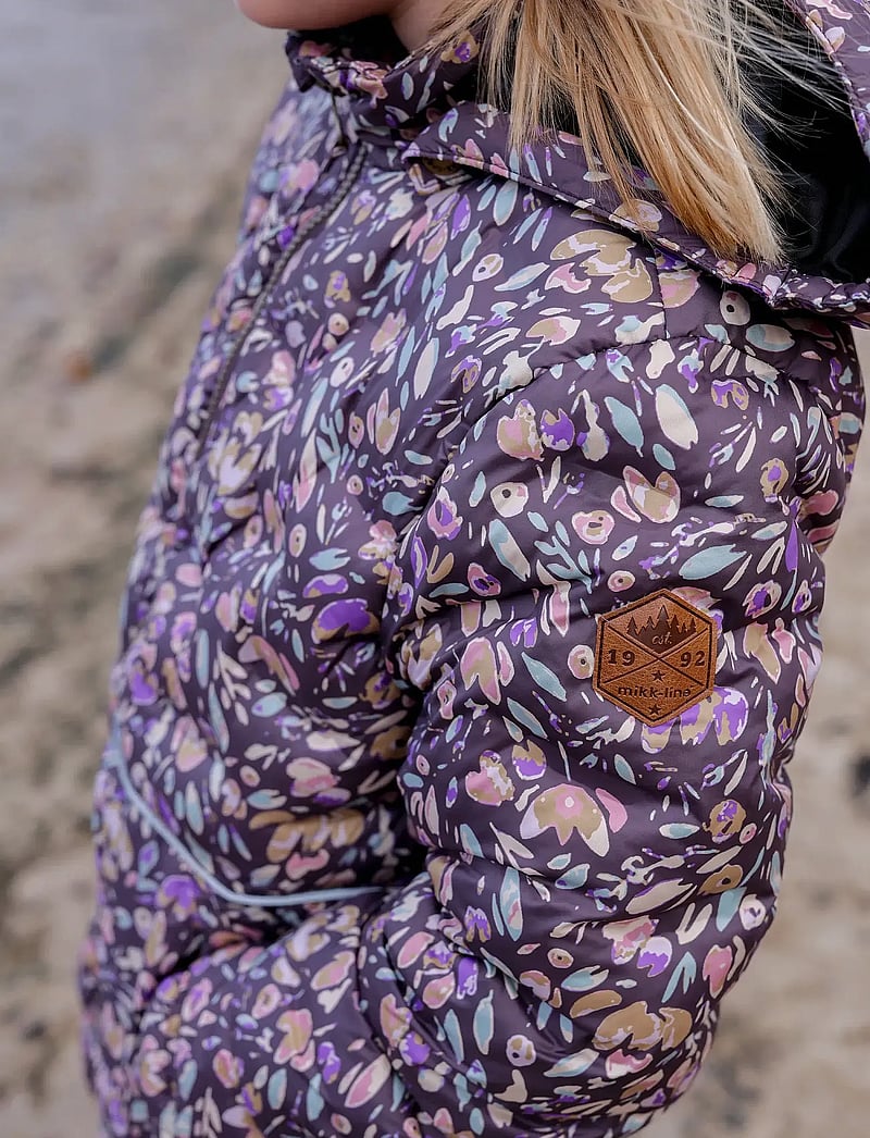 mikk-line - Long Puffer Jacket Aop Rec. - vinterjackor - raisin - 4