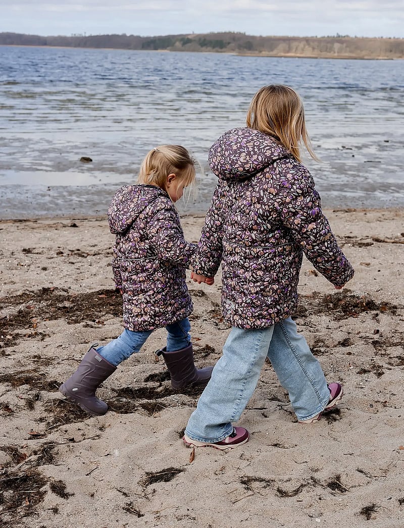 mikk-line - Long Puffer Jacket Aop Rec. - vinterjackor - raisin - 5