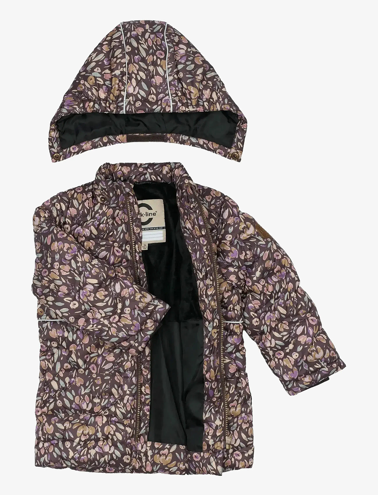 mikk-line - Long Puffer Jacket Aop Rec. - puhvis ja polsterdatud - raisin - 2