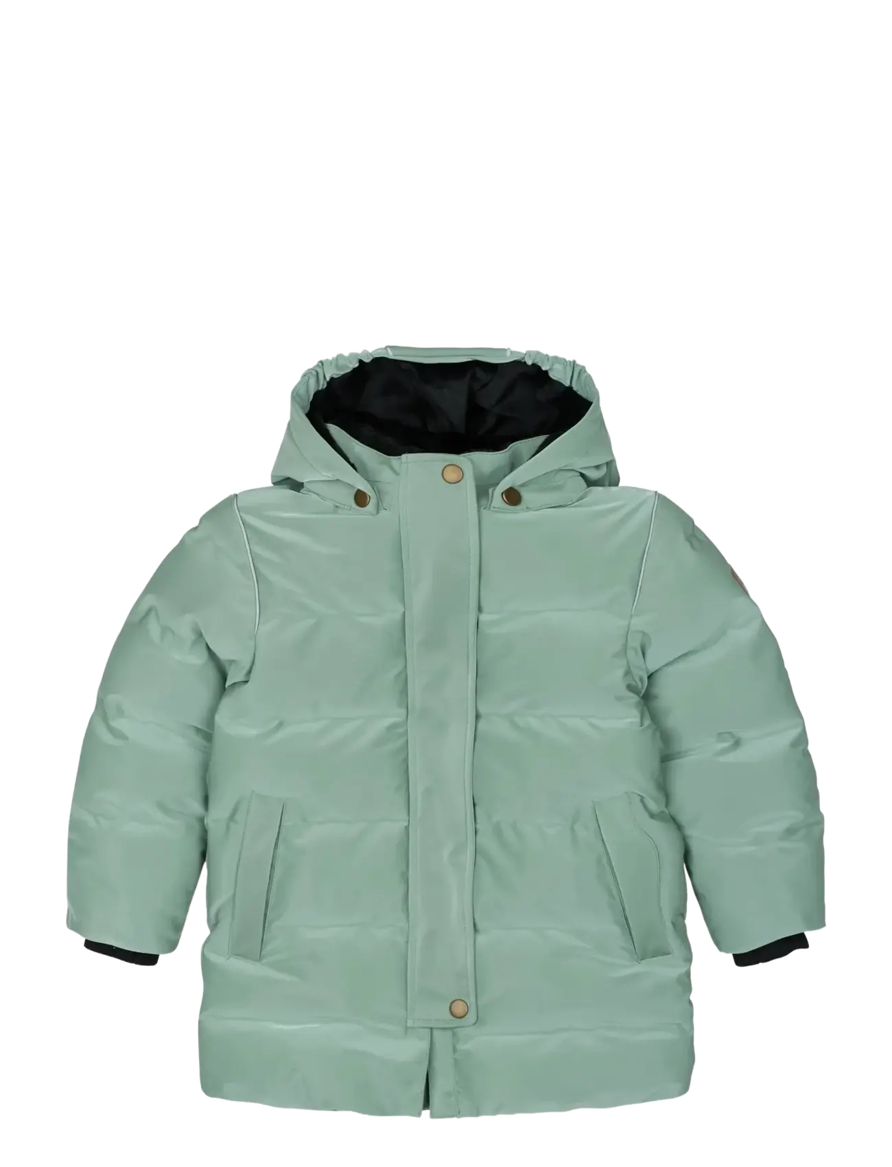 mikk-line Long Puffer Jacket Shiny, 134, Black, Jakker Og Frakker > Puffer Og Vatterede, Børn