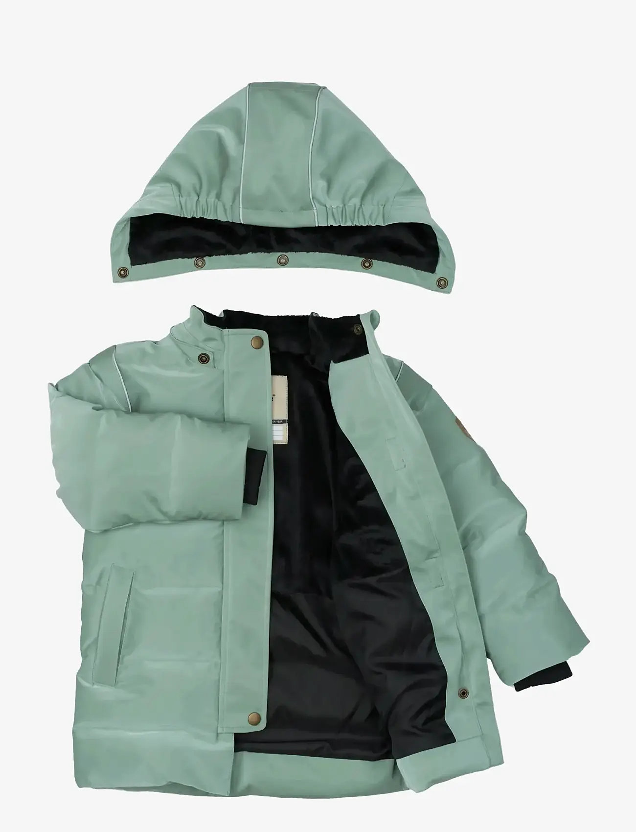 mikk-line - Long Puffer Jacket Shiny - daunen-& steppjacken - iceberg green - 2