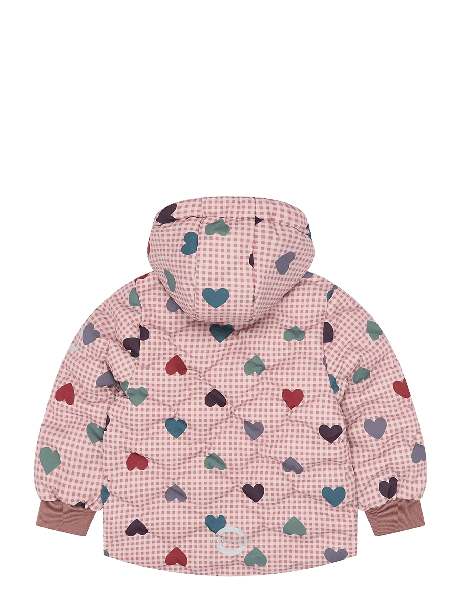 mikk-line - Puffer Jacket Long AOP - daunen- und steppjacken - heart aop - 1