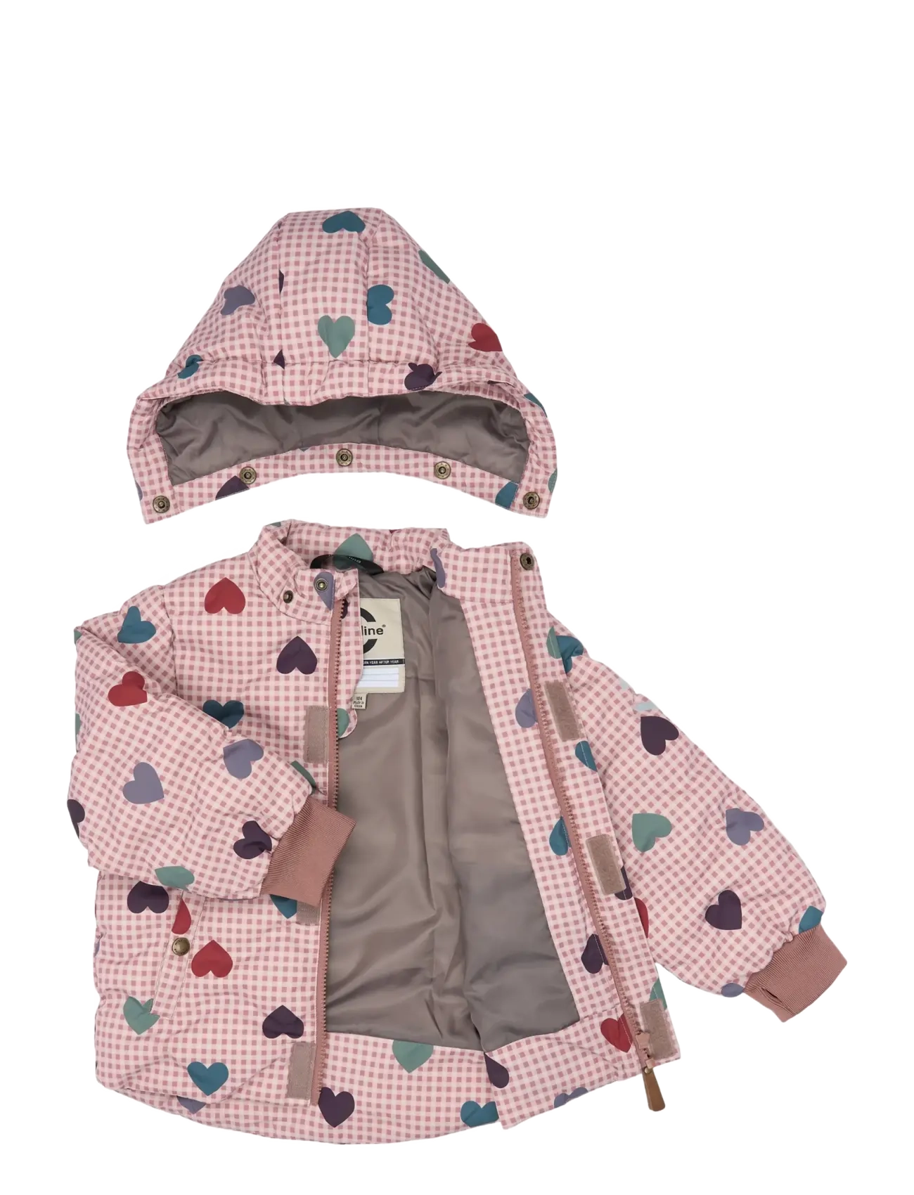 mikk-line - Puffer Jacket Long AOP - daunen- und steppjacken - heart aop - 2