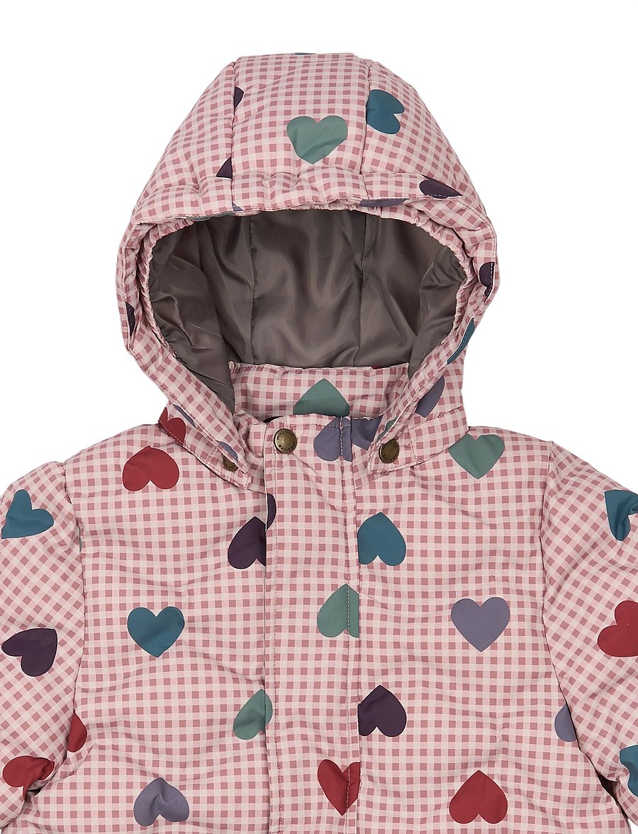 mikk-line - Puffer Jacket Long AOP - daunen- und steppjacken - heart aop - 4