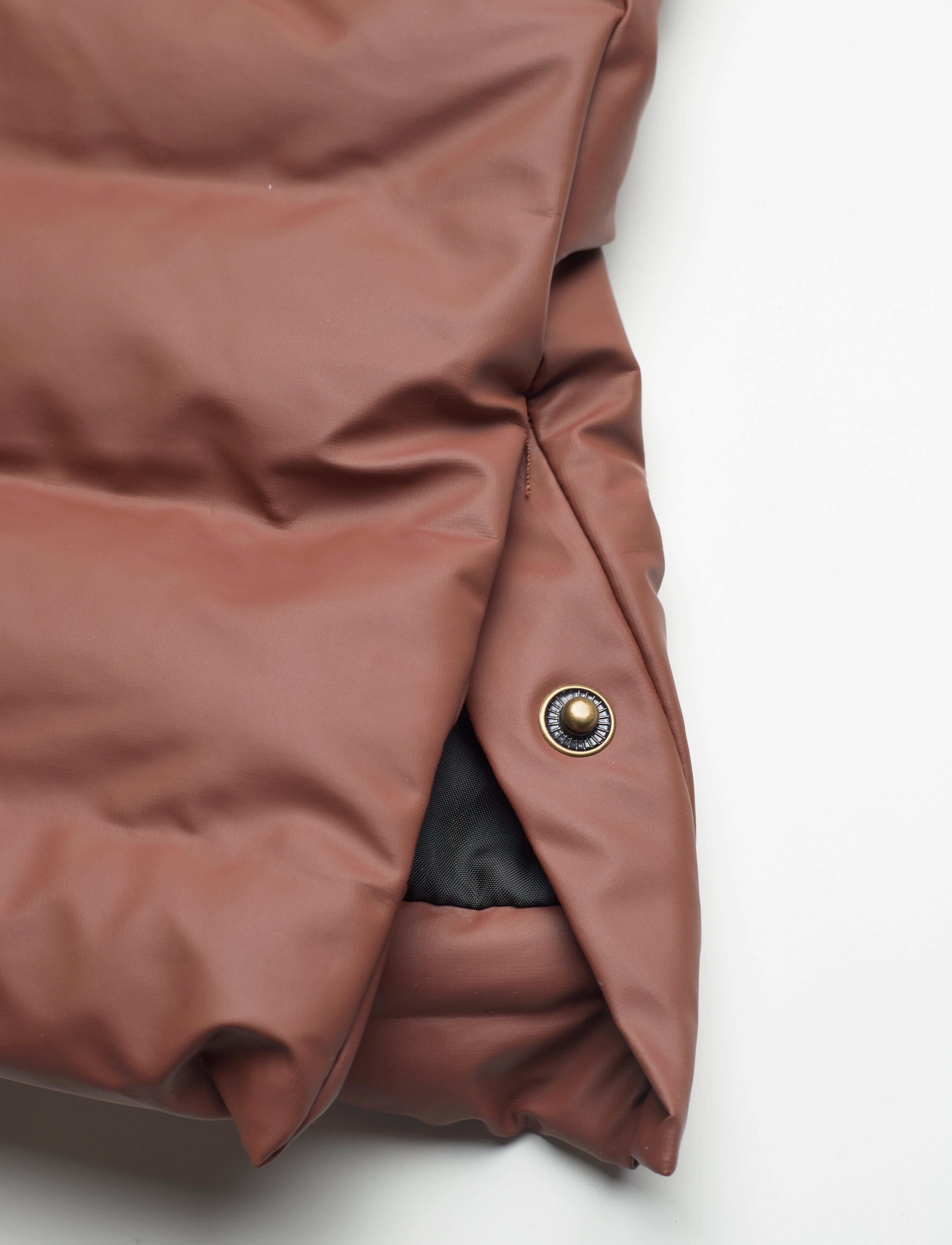 mikk-line - PU Puff Long Jacket Rec. - dunjakker & forede jakker - mink - 3
