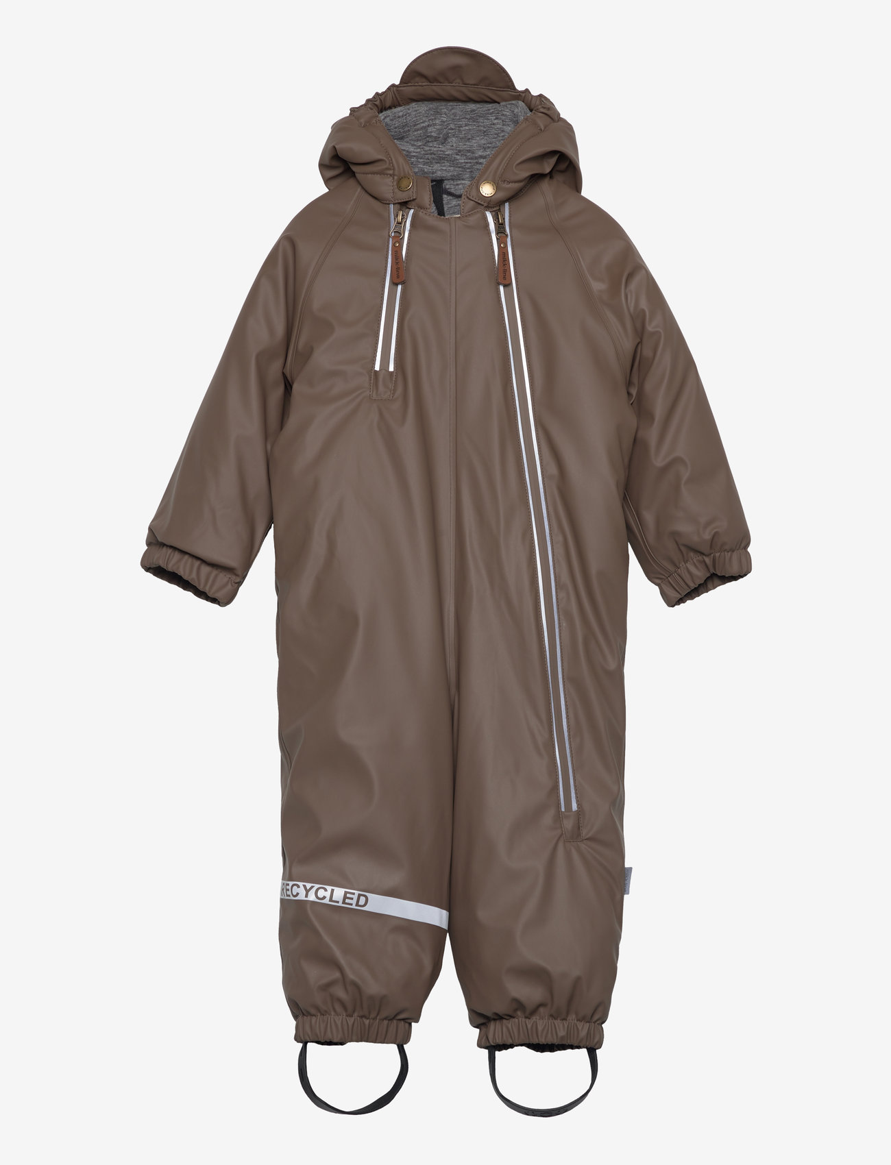 mikk-line - PU Snow Suit 2 Zip Recycled - regndragter - chocolate chip - 0