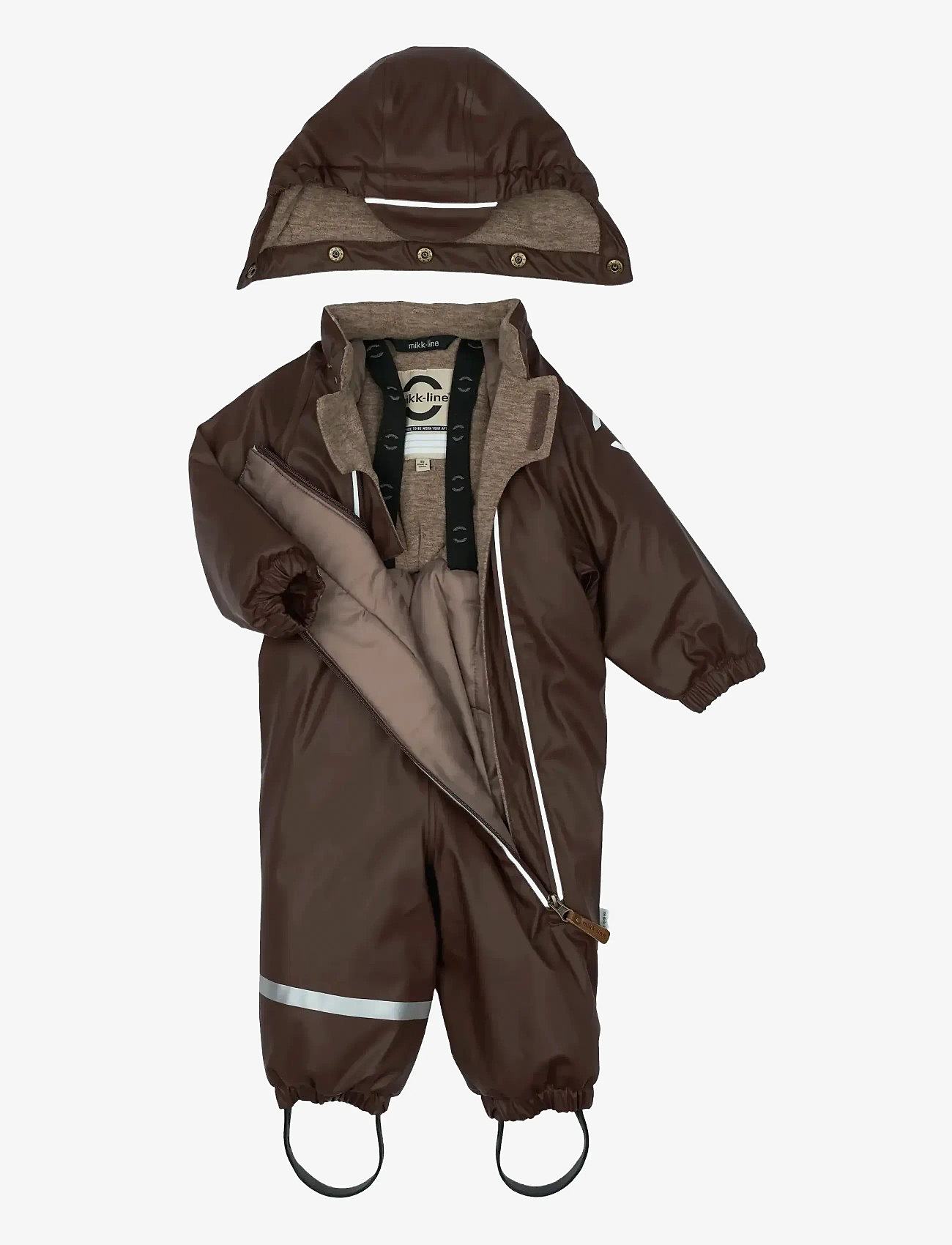 mikk-line - PU Snow Suit 2 Zip Recycled - regnoveraller - french roast - 3