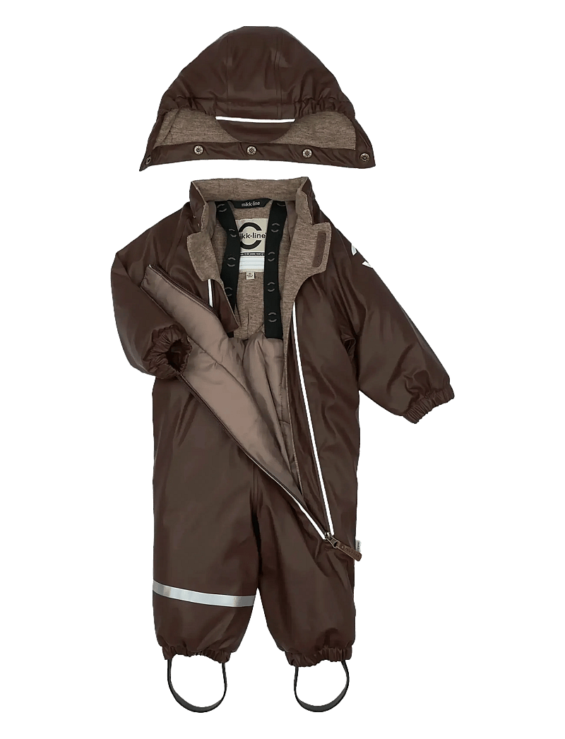 mikk-line - PU Snow Suit 2 Zip Recycled - regnoveraller - french roast - 3