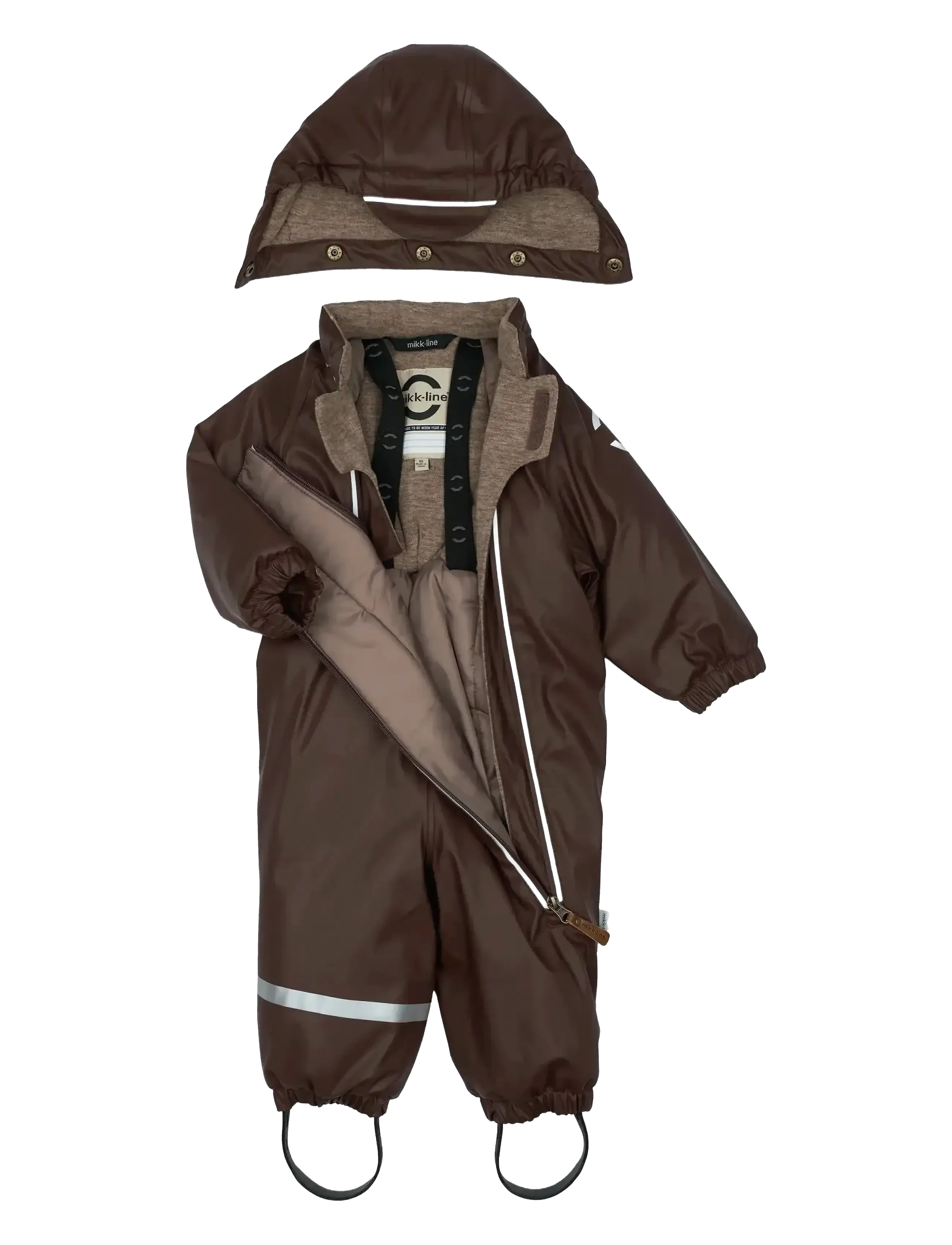 mikk-line - PU Snow Suit 2 Zip Recycled - regndragter - french roast - 3