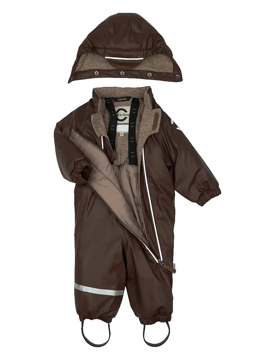 mikk-line - PU Snow Suit 2 Zip Recycled - vihmariiete kombed - french roast - 3