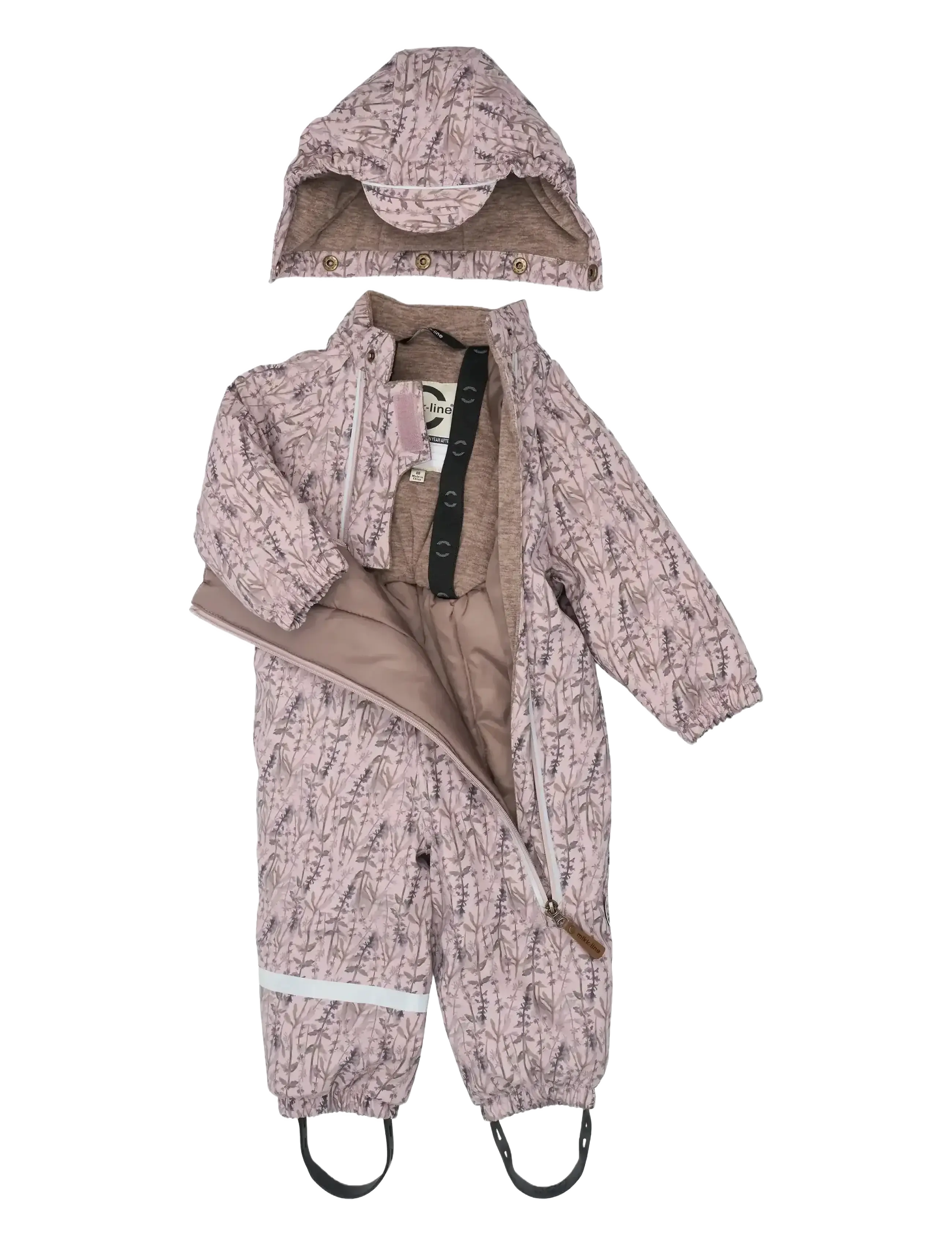 mikk-line - PU Snow Suit 2 Zip Recycled - AOP - snowsuit - cloud gray - 3
