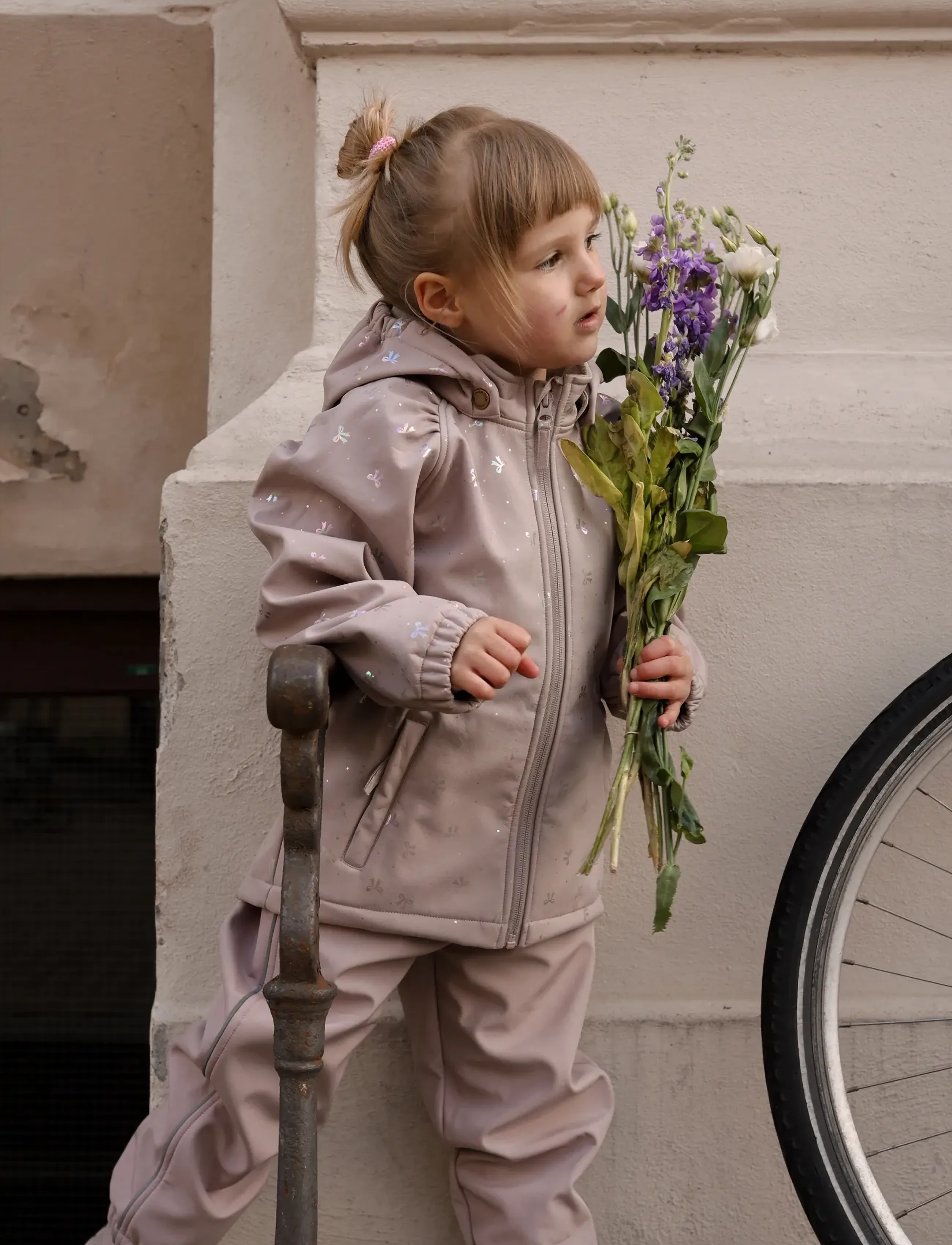 mikk-line Softshell Jacket Aop, 110, Softshells, Rosa - Jackets, Kinder
