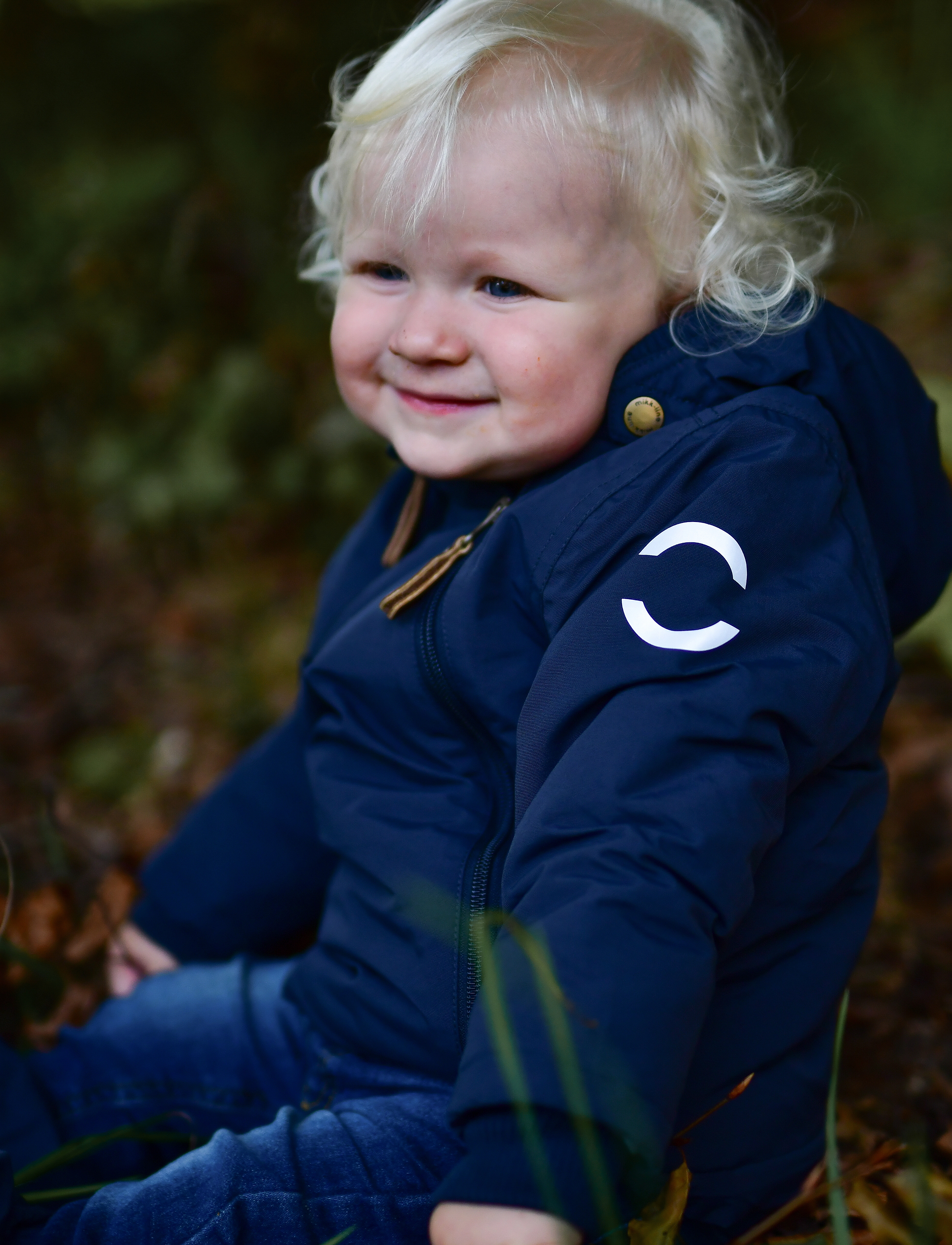 mikk-line Nylon Baby Jacket Solid, Børn, Baby Asymmetrisk Lynlåsjakke, Navy, Str: 86