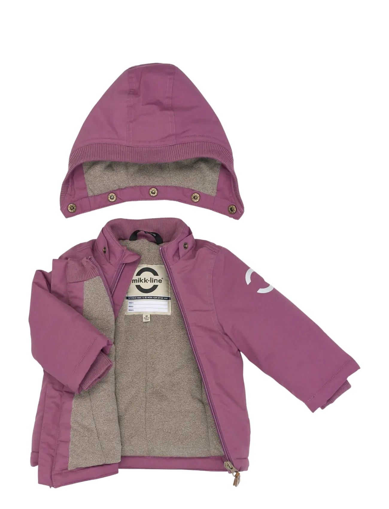 mikk-line - Nylon Baby Jacket - Solid - dunjakker - tulipwood - 2