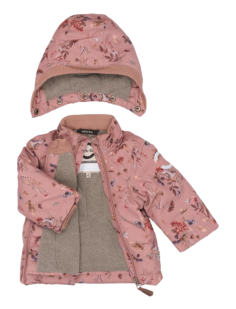 mikk-line - Polyester Baby Jacket - Aop - dunjackor & fodrade jackor - burlwood - 2