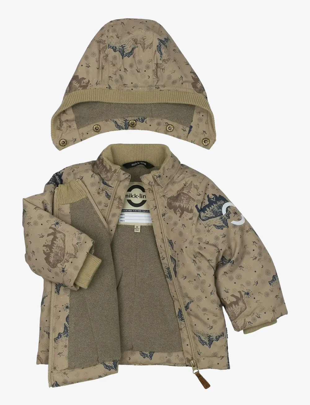 mikk-line - Polyester Baby Jacket - Aop - daunen- und steppjacken - coriander - 3