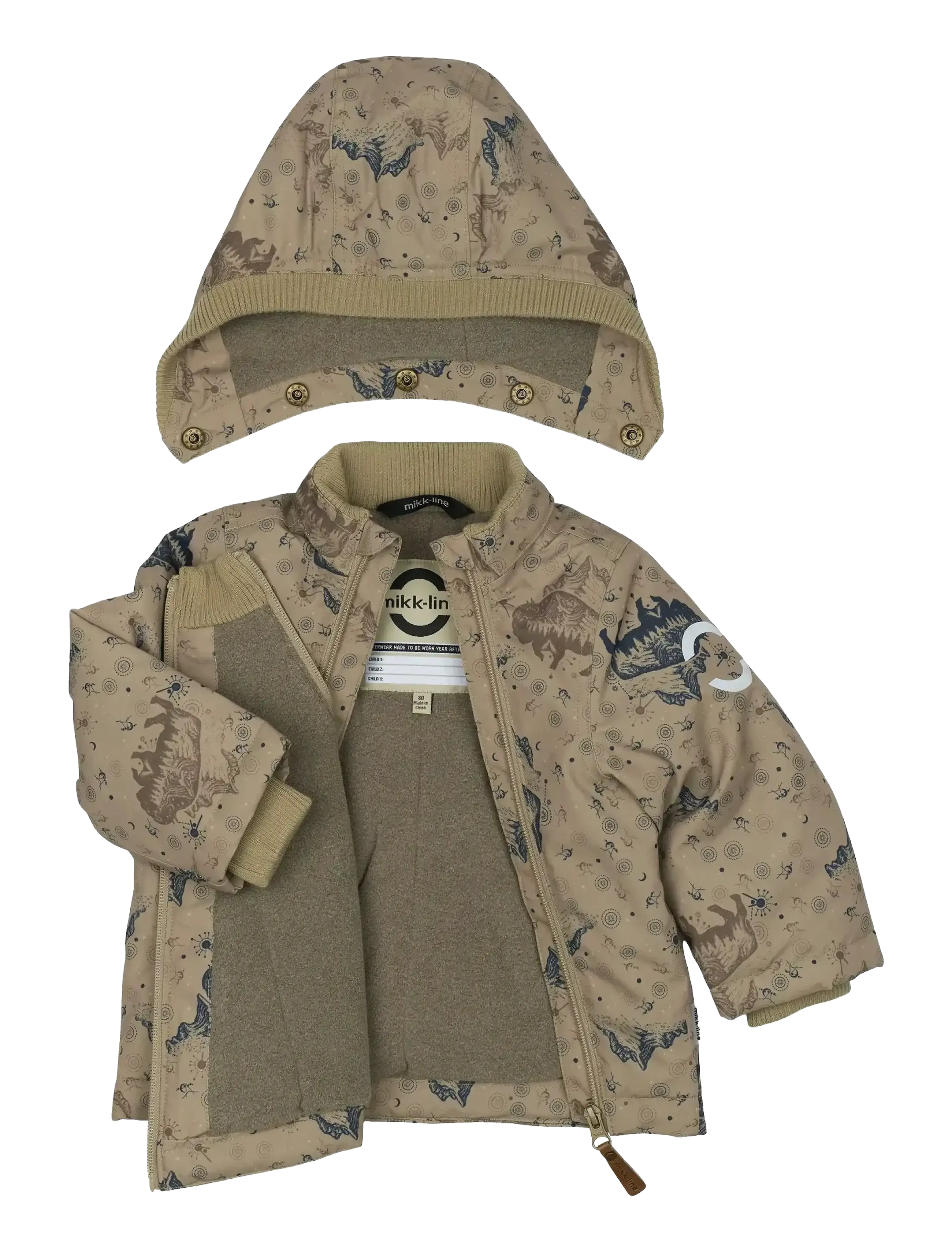 mikk-line - Polyester Baby Jacket - Aop - joped - coriander - 3