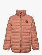 Nylon puffer 2 in 1 Jacket - TAWNY BROWN